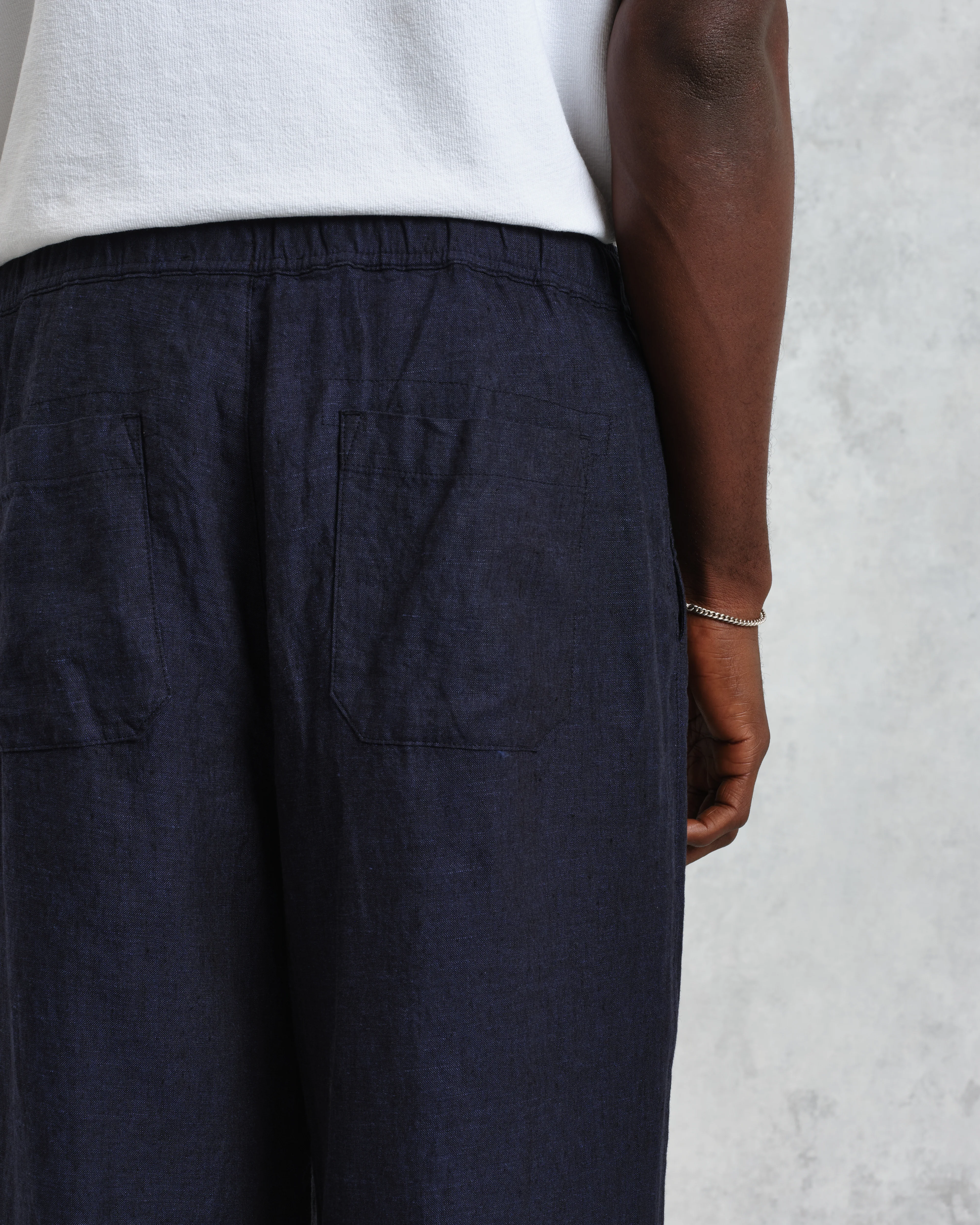 Glencoe - Navy Two-Tone Linen Trousers - Image 7