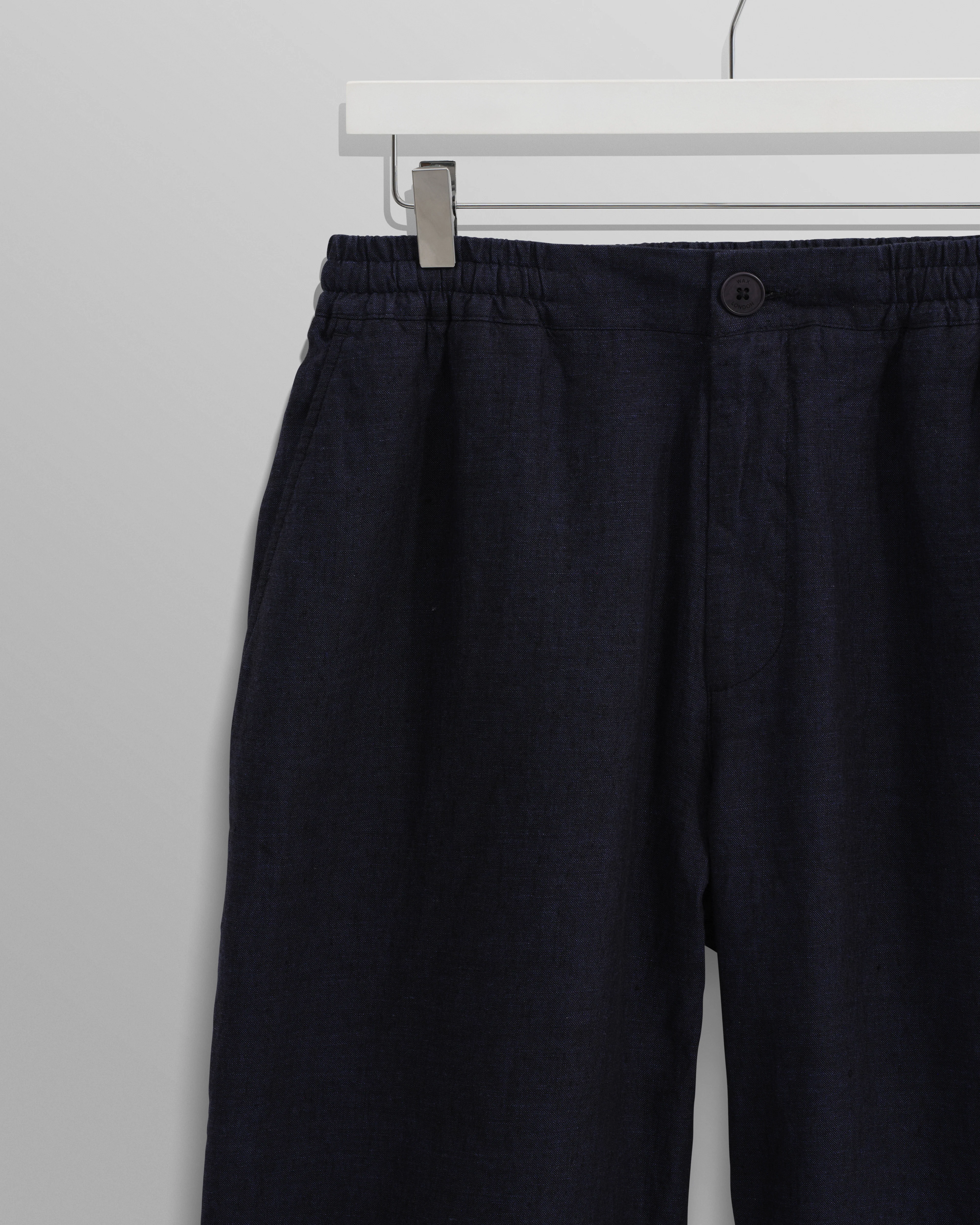 Glencoe - Navy Two-Tone Linen Trousers - Image 8
