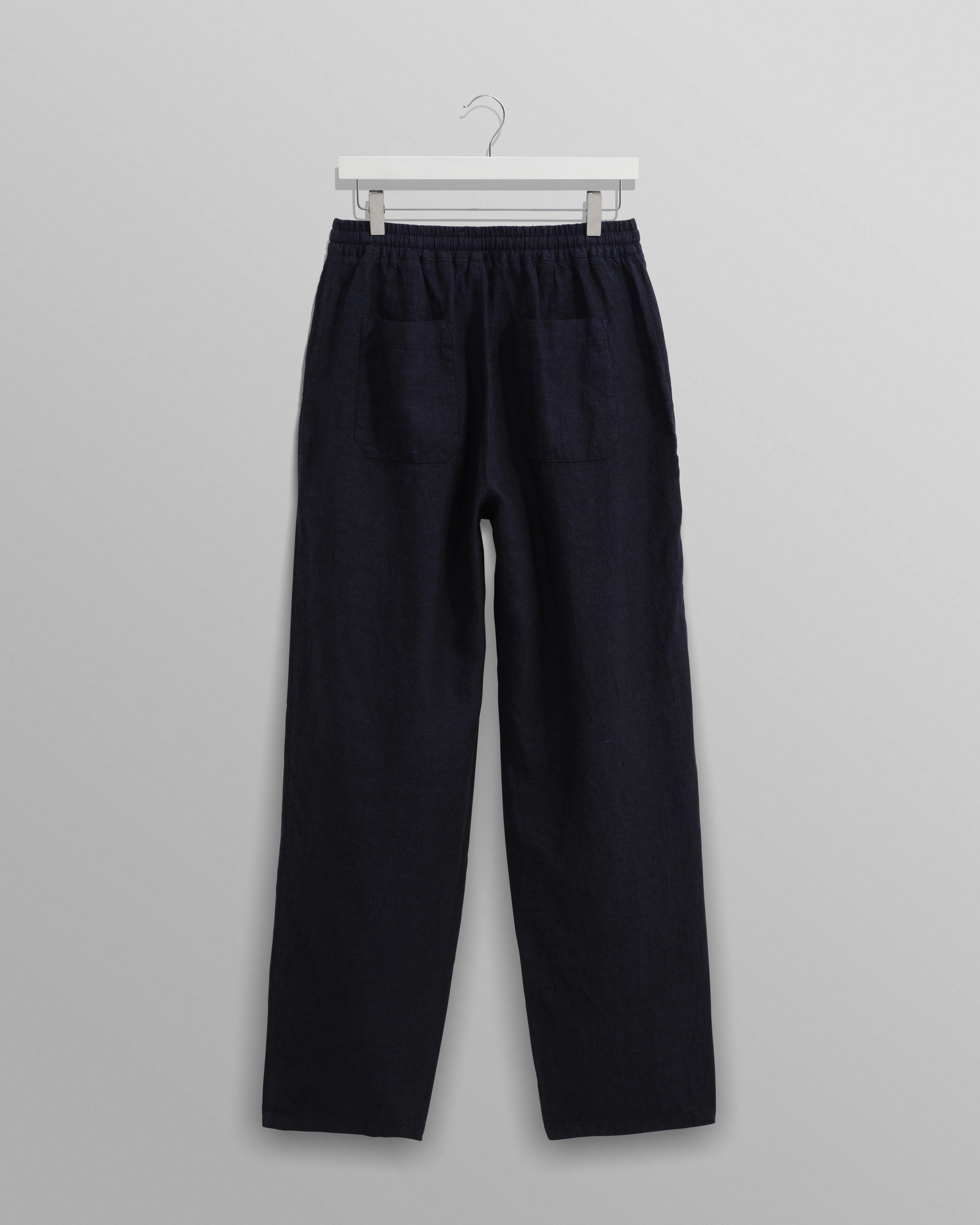 Glencoe - Navy Two-Tone Linen Trousers - Image 9