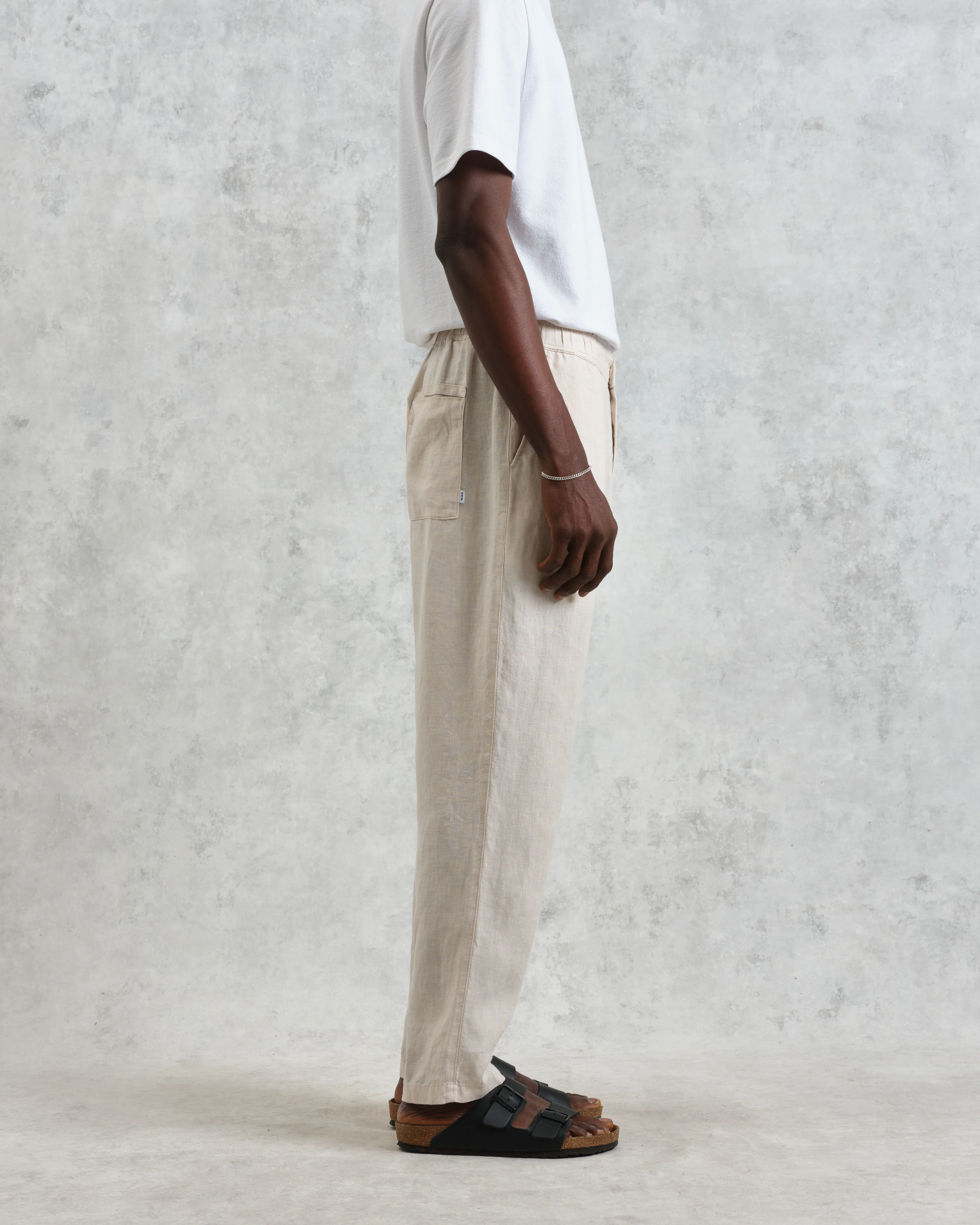 Glencoe - Washed Beige Linen Trousers - Image 5