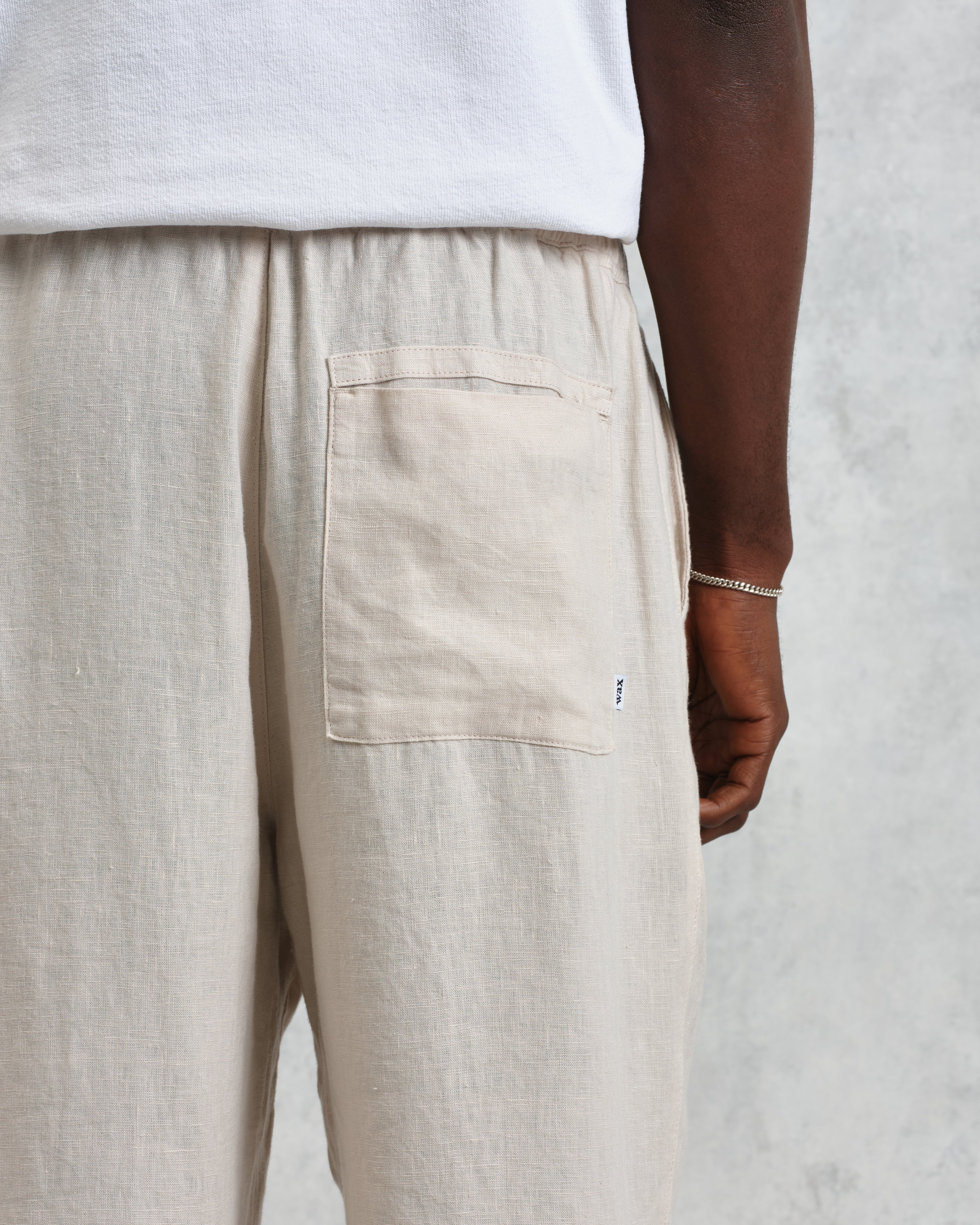Glencoe - Washed Beige Linen Trousers - Image 7