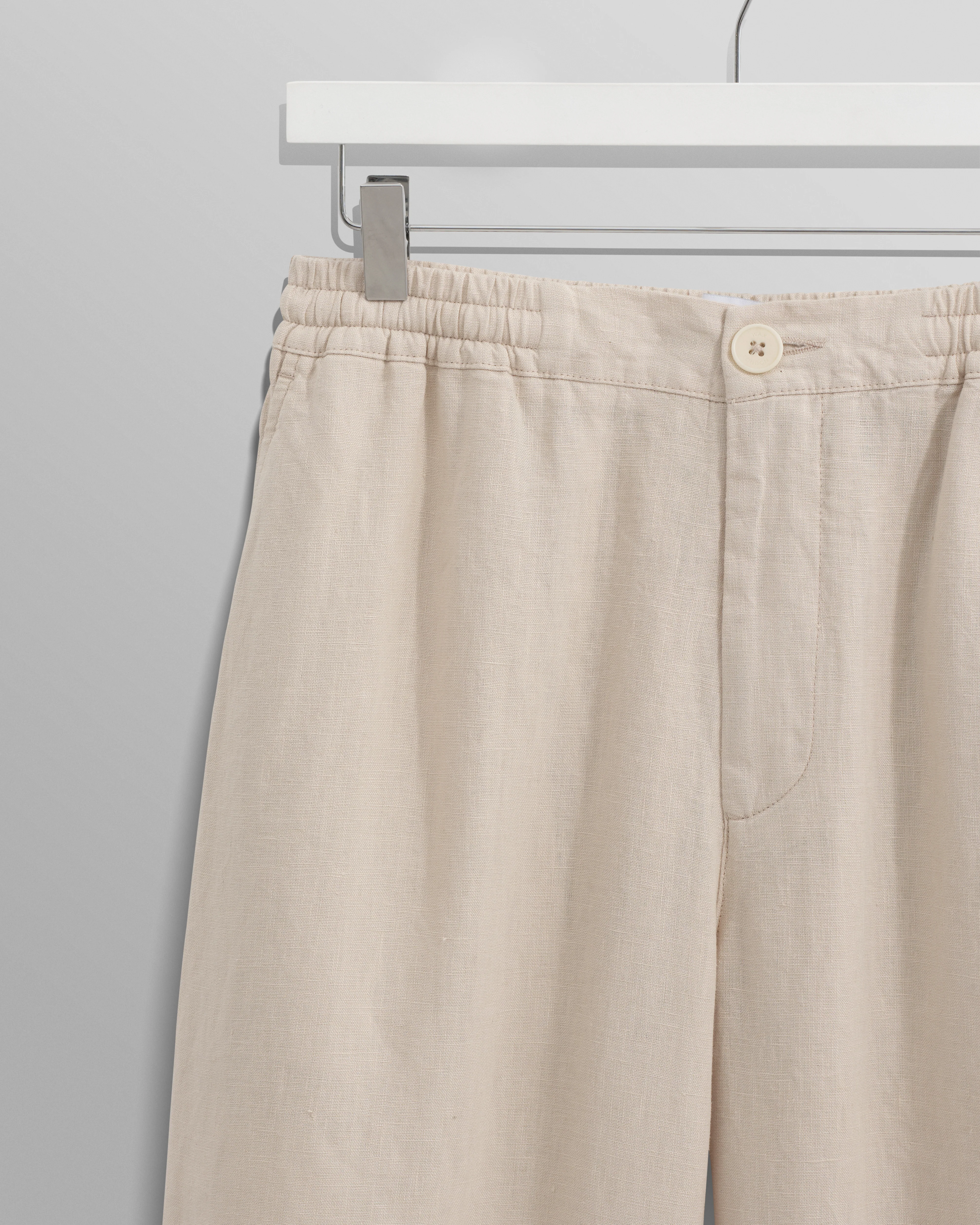Glencoe - Washed Beige Linen Trousers - Image 8