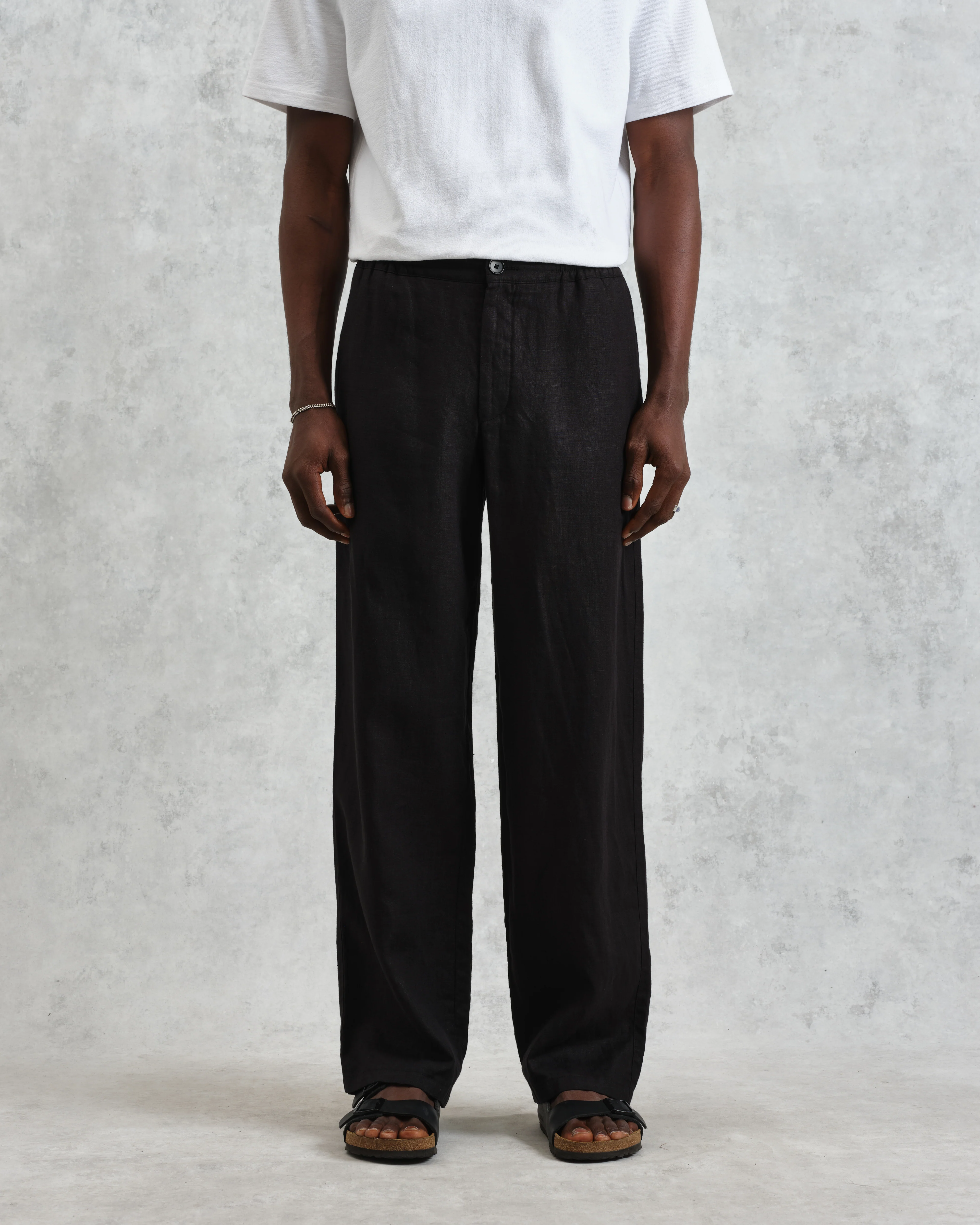 Glencoe - Washed Black Linen Trousers - Image 3