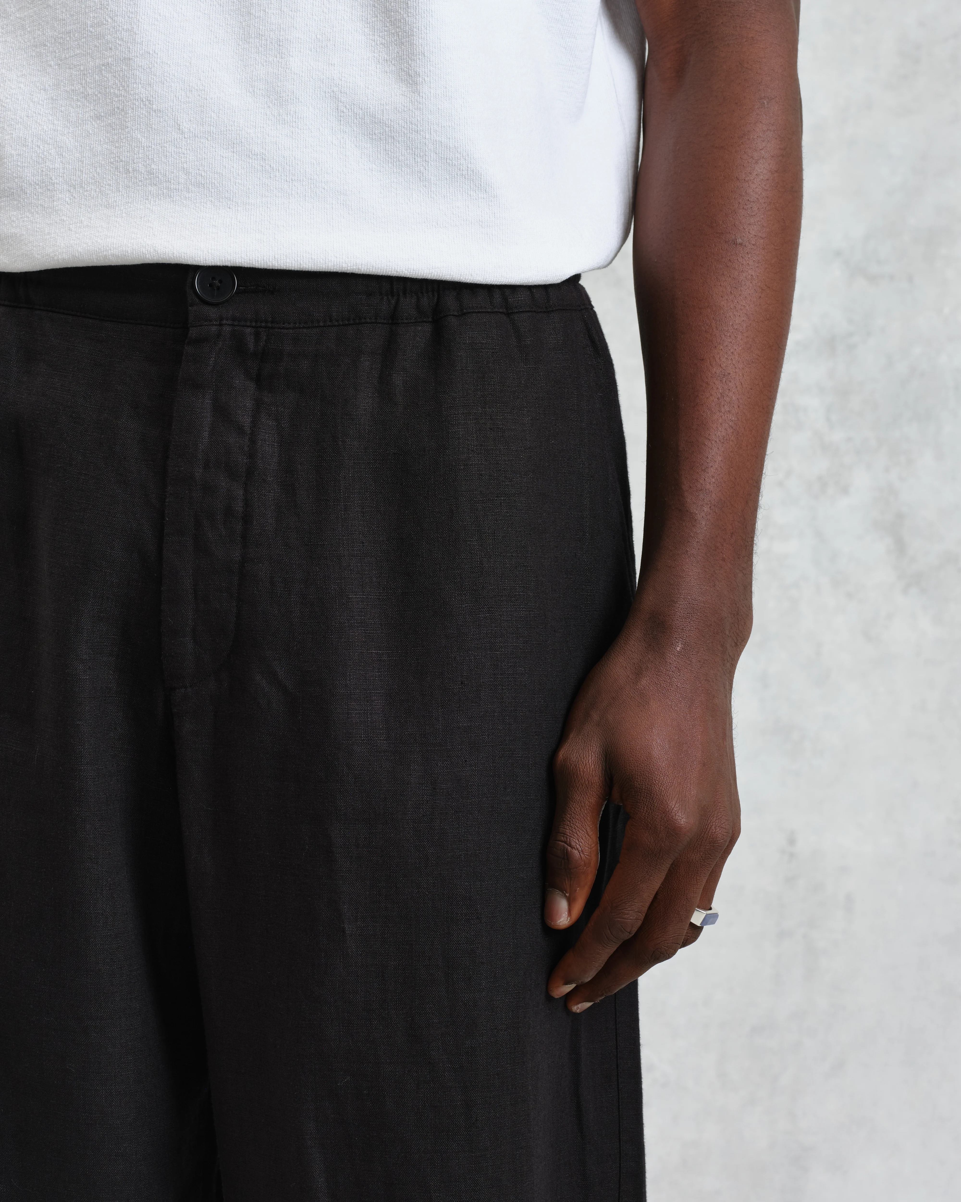 Glencoe - Washed Black Linen Trousers - Image 4