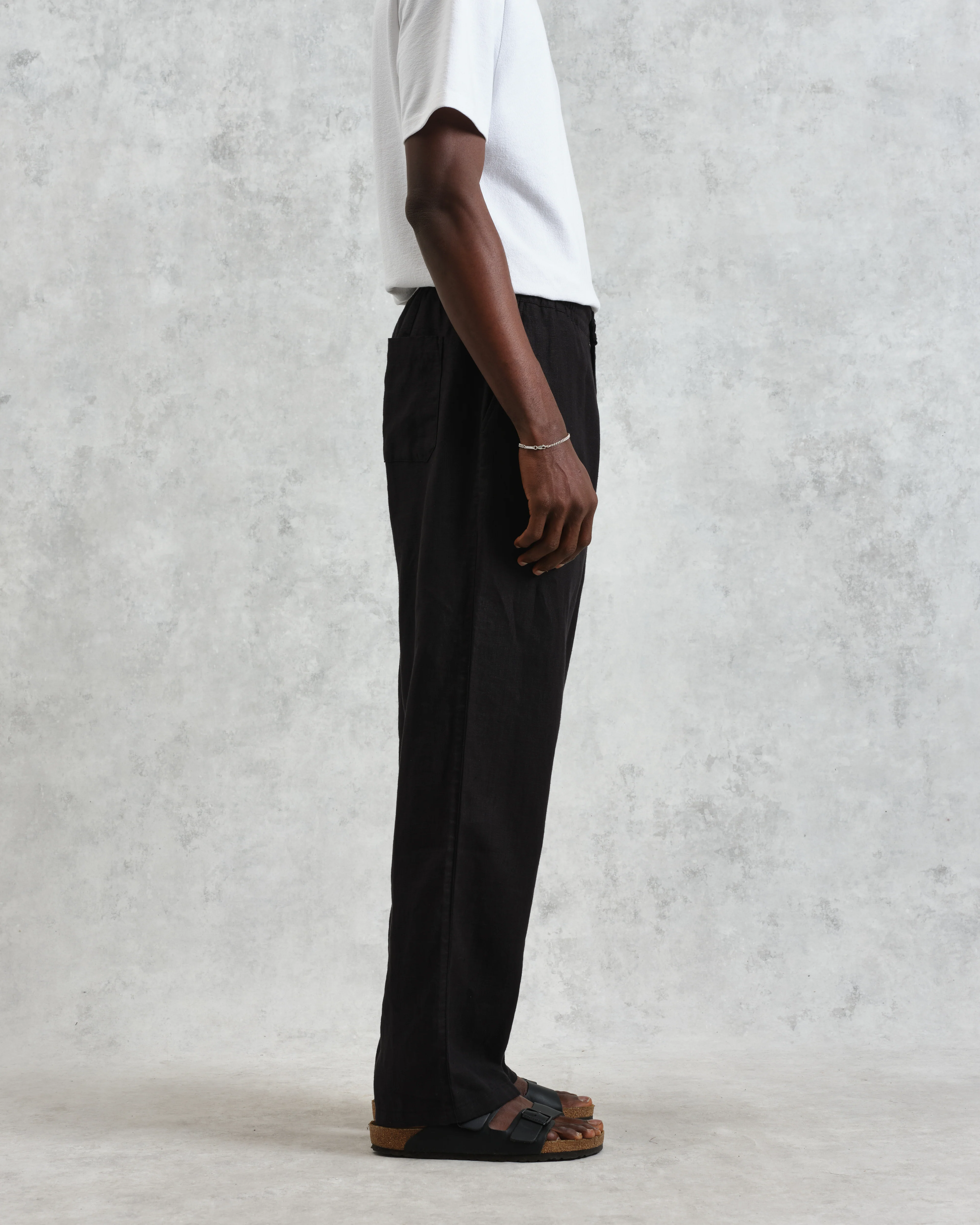 Glencoe - Washed Black Linen Trousers - Image 5
