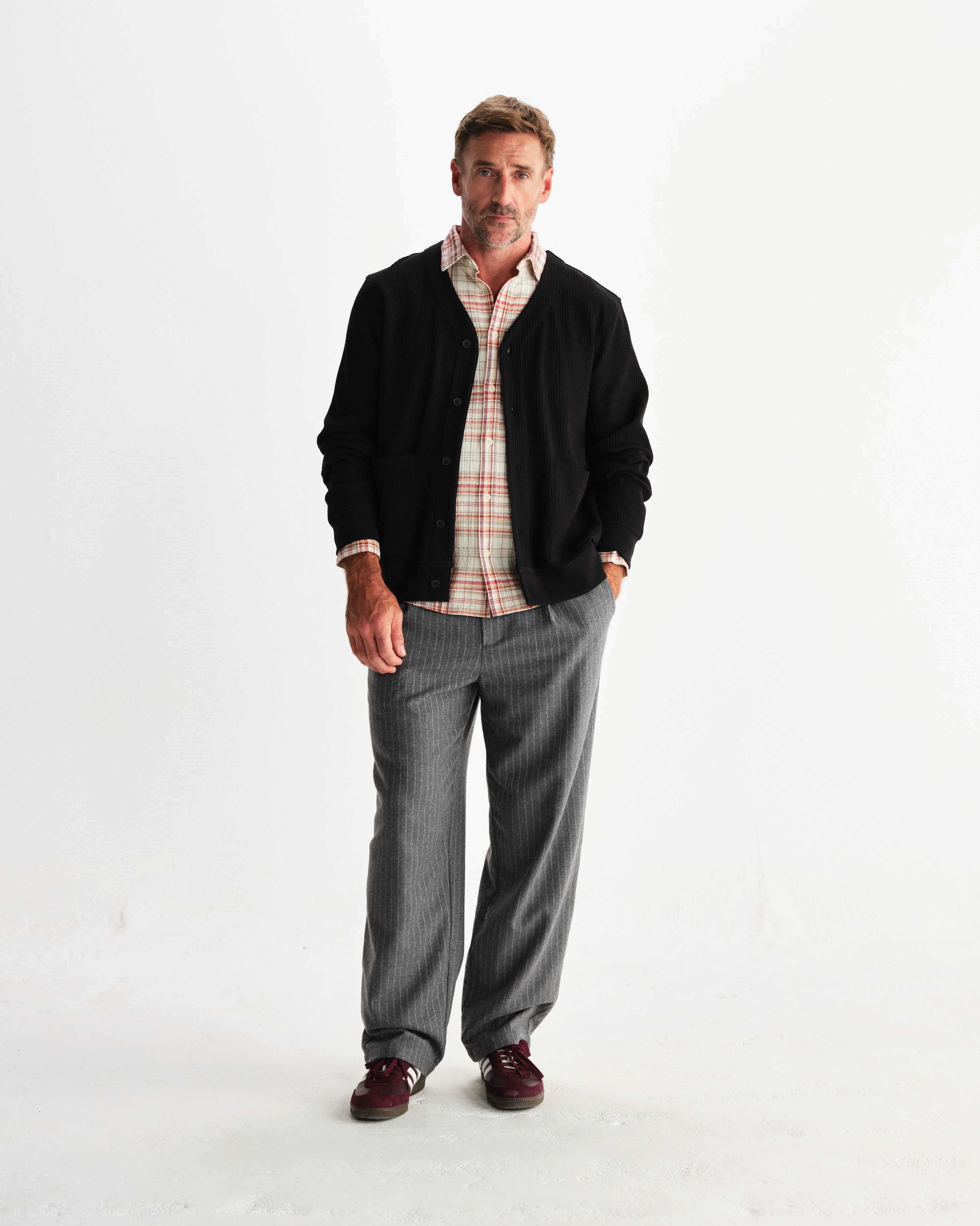 Guildford - Black Structured Waffle Cardigan - Image 4