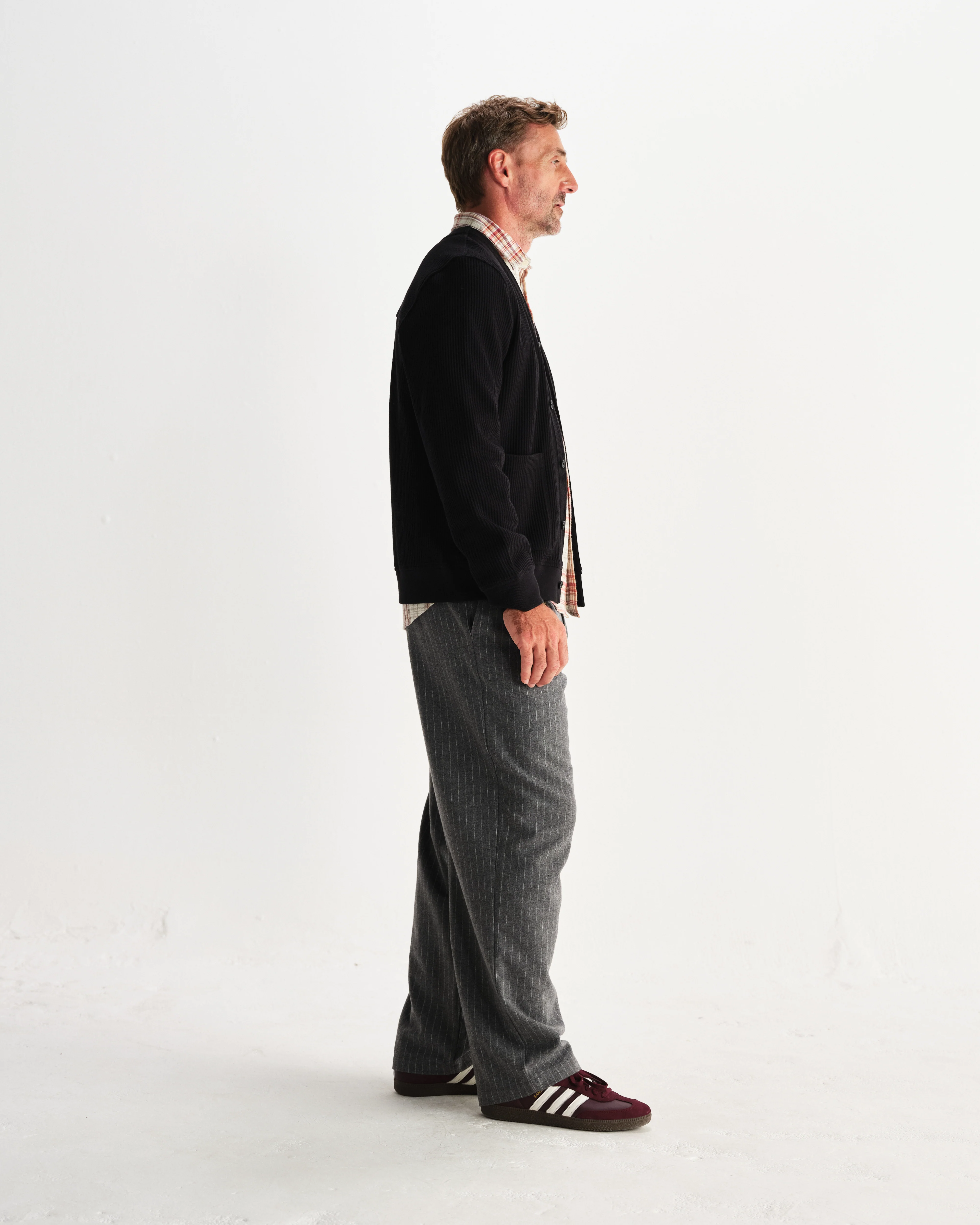 Guildford - Black Structured Waffle Cardigan - Image 5
