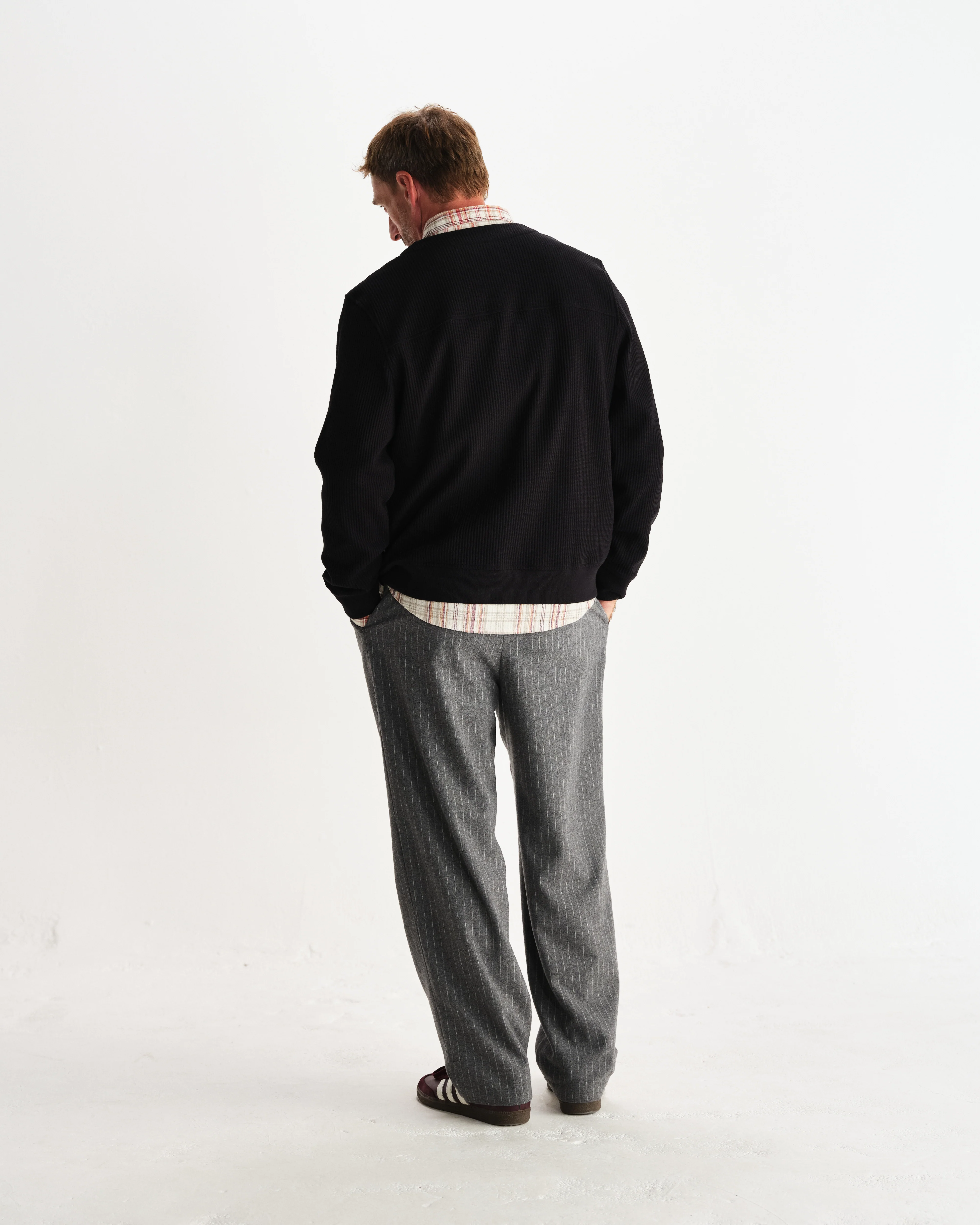 Guildford - Black Structured Waffle Cardigan - Image 6