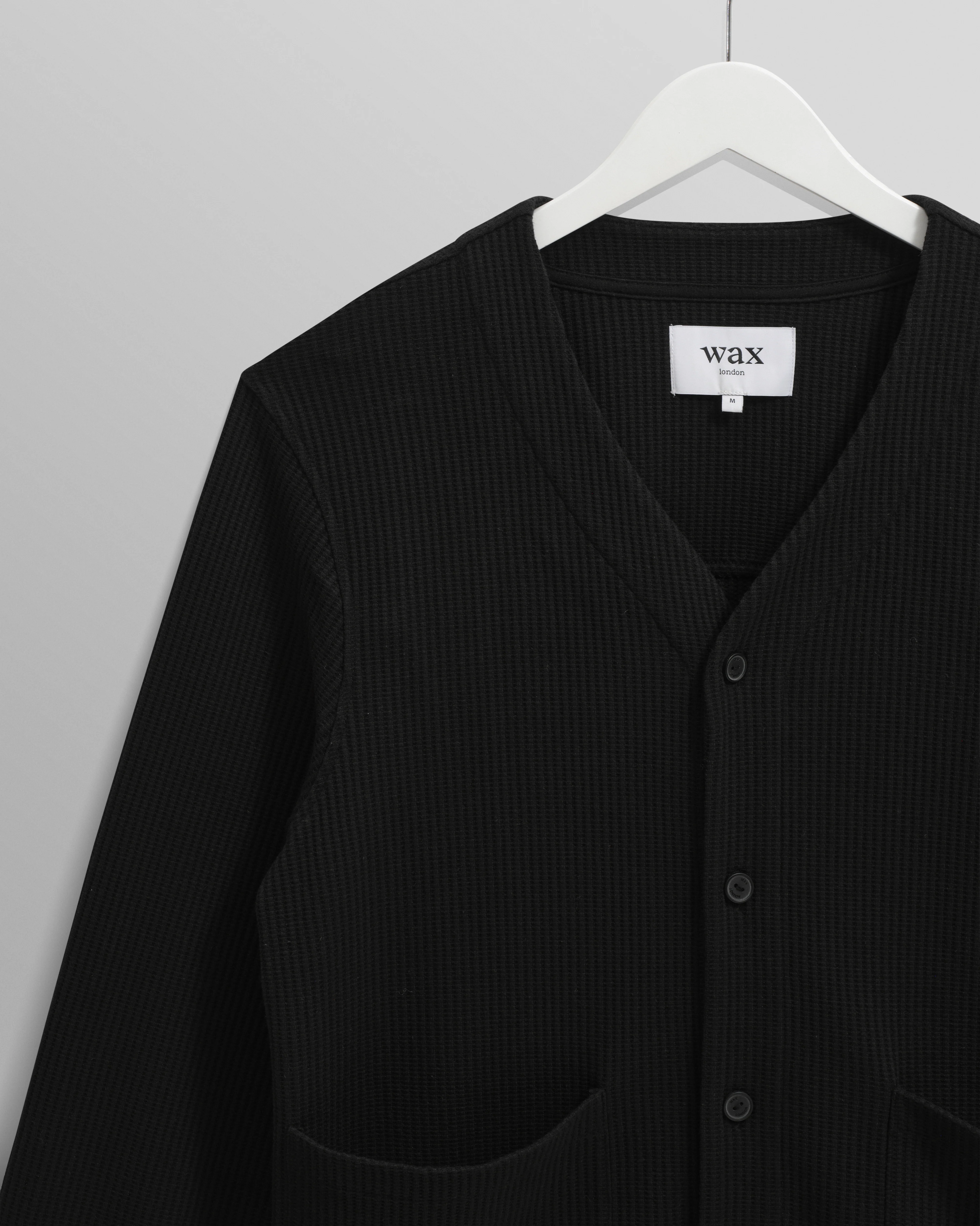 Guildford - Black Structured Waffle Cardigan - Image 7
