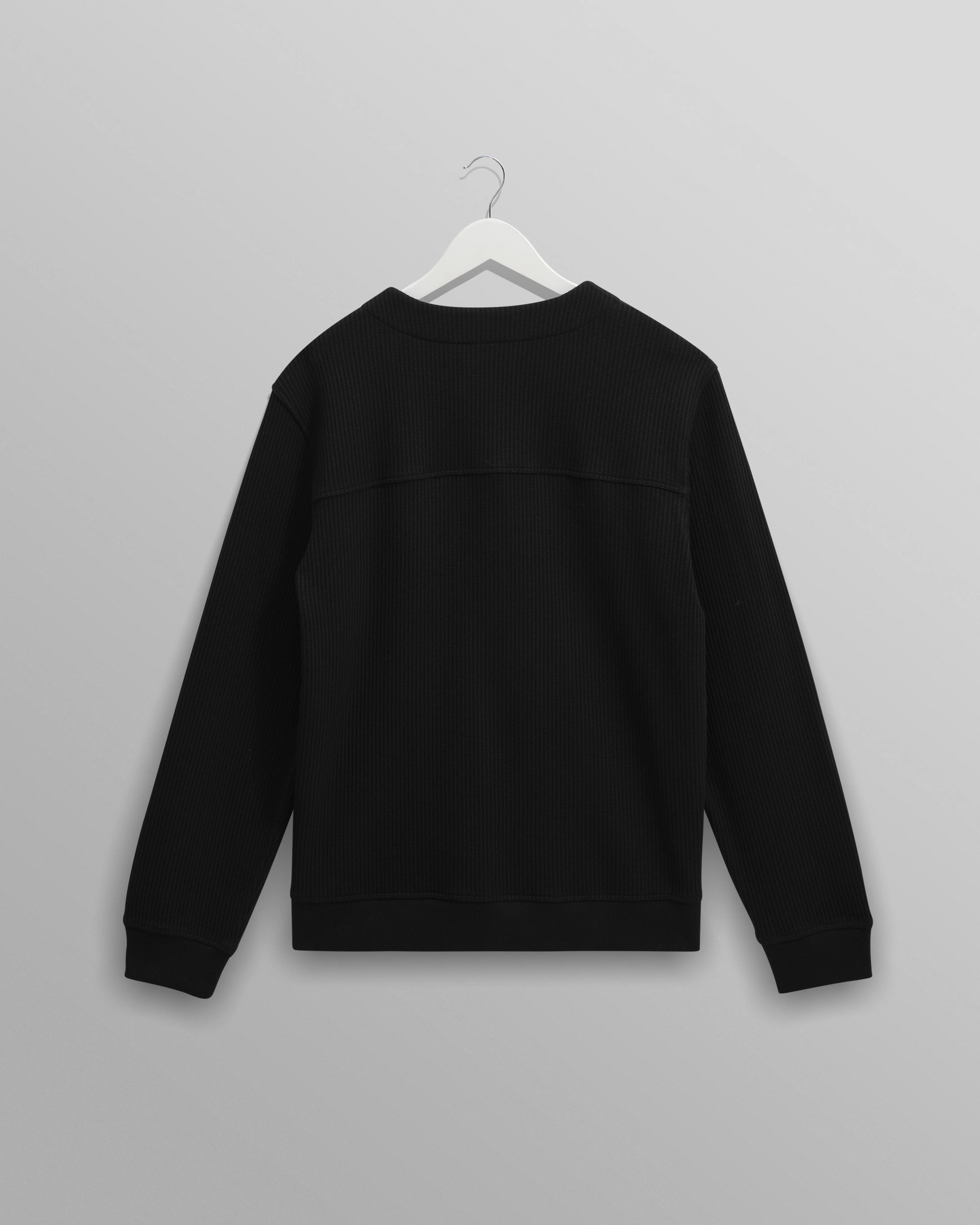 Guildford - Black Structured Waffle Cardigan - Image 8