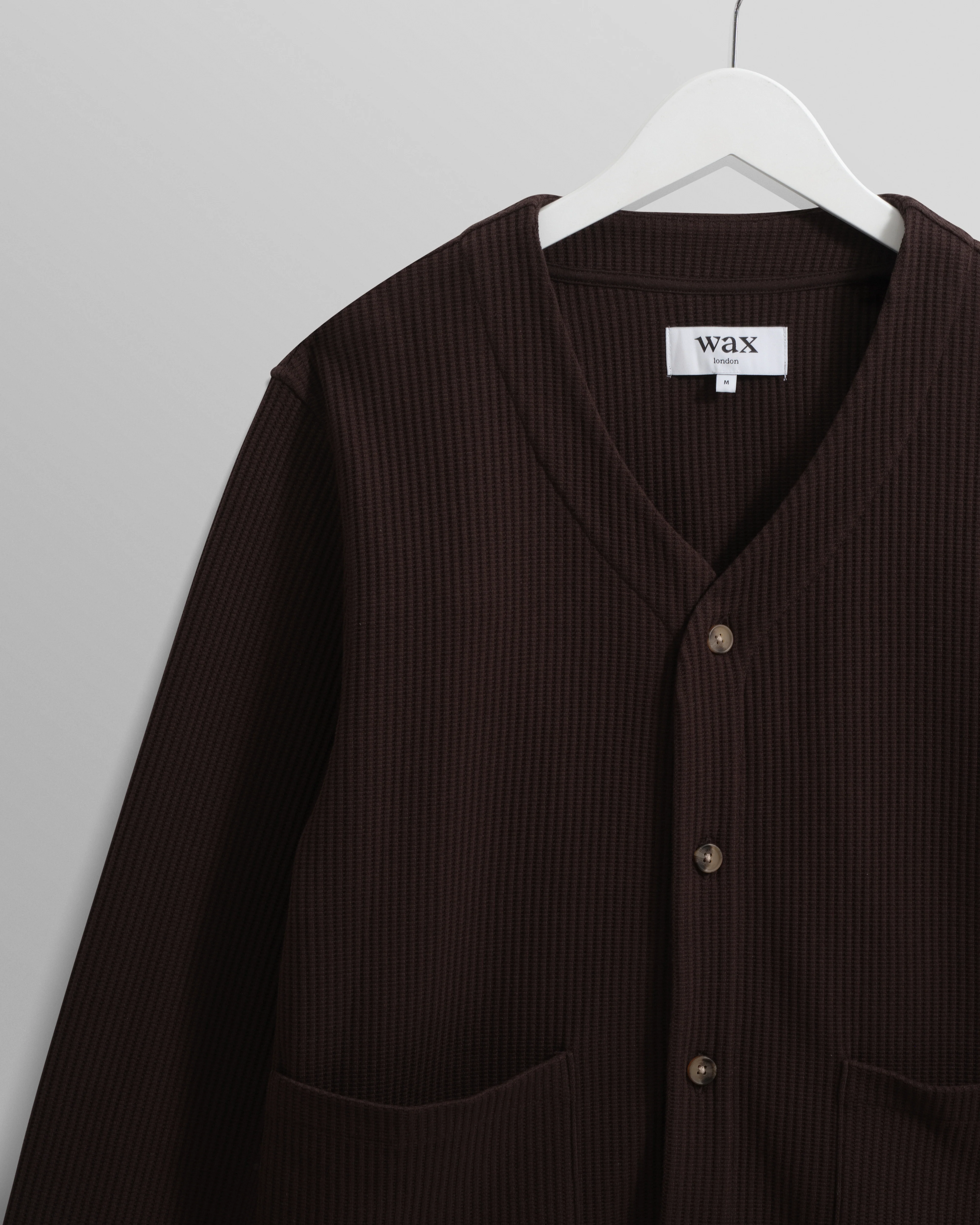 Guildford - Dark Brown Structured Waffle Cardigan - Image 8
