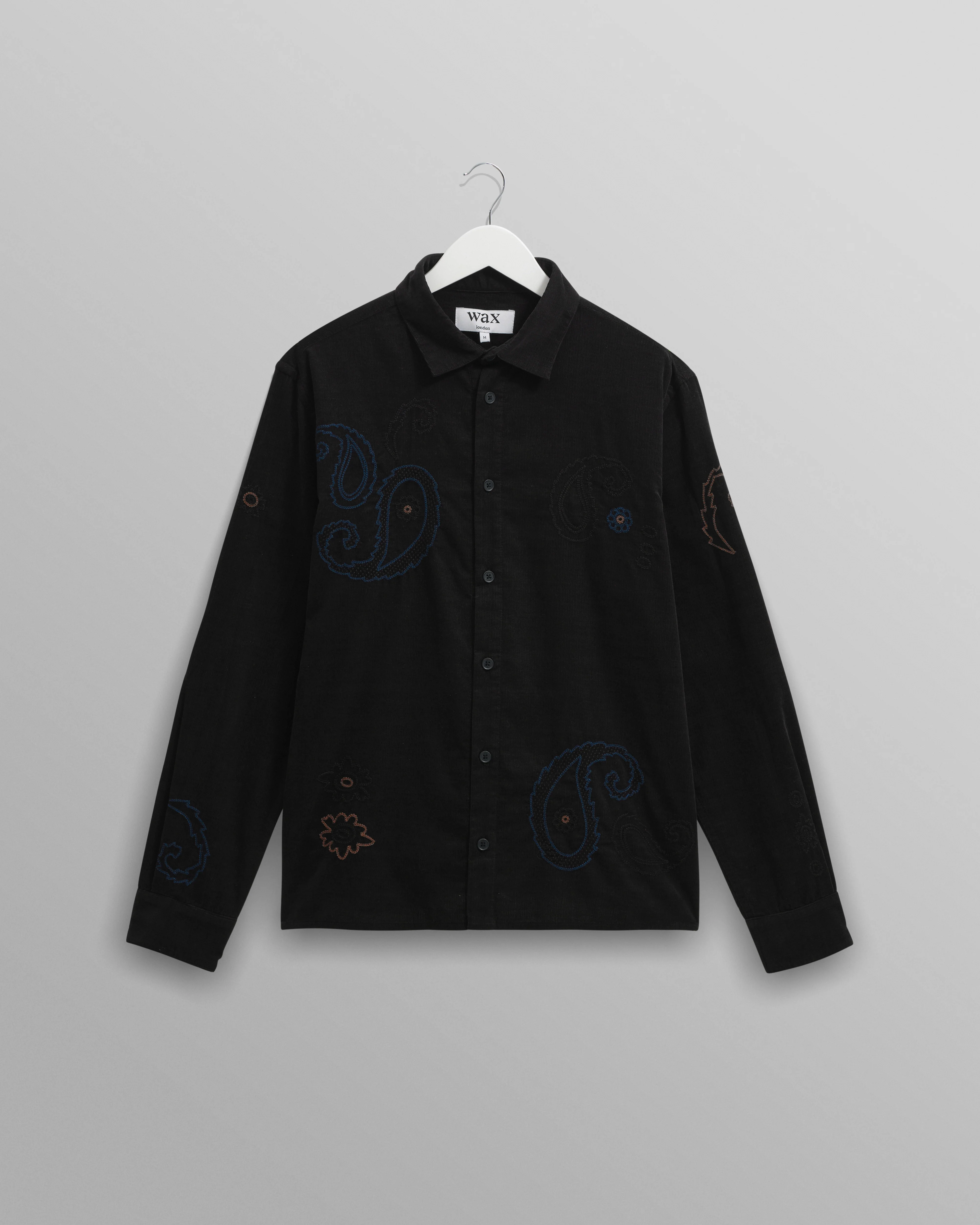 Halcomb - Black And Multicolour Applique Corduroy Shirt