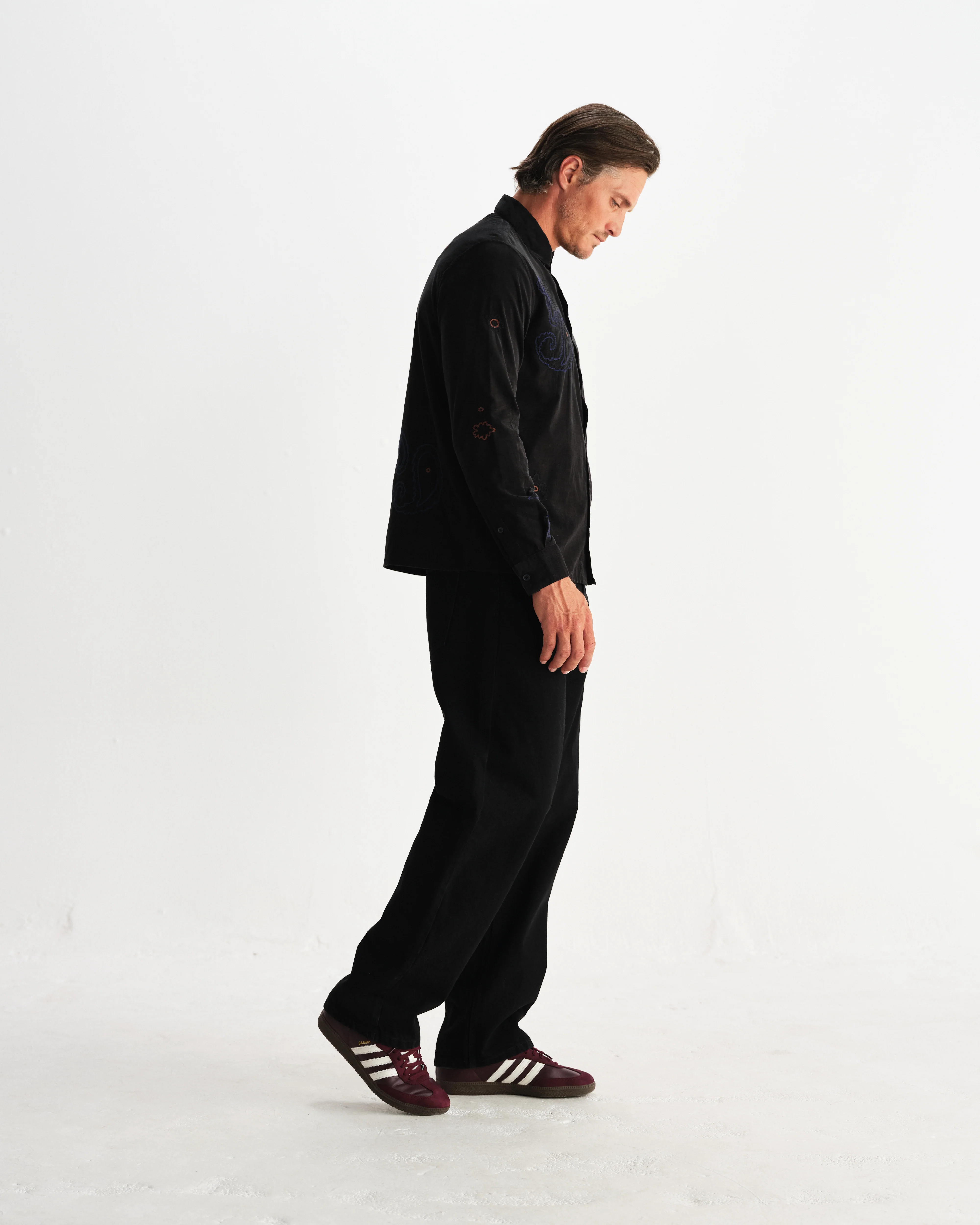 Halcomb - Black And Multicolour Applique Corduroy Shirt - Image 5
