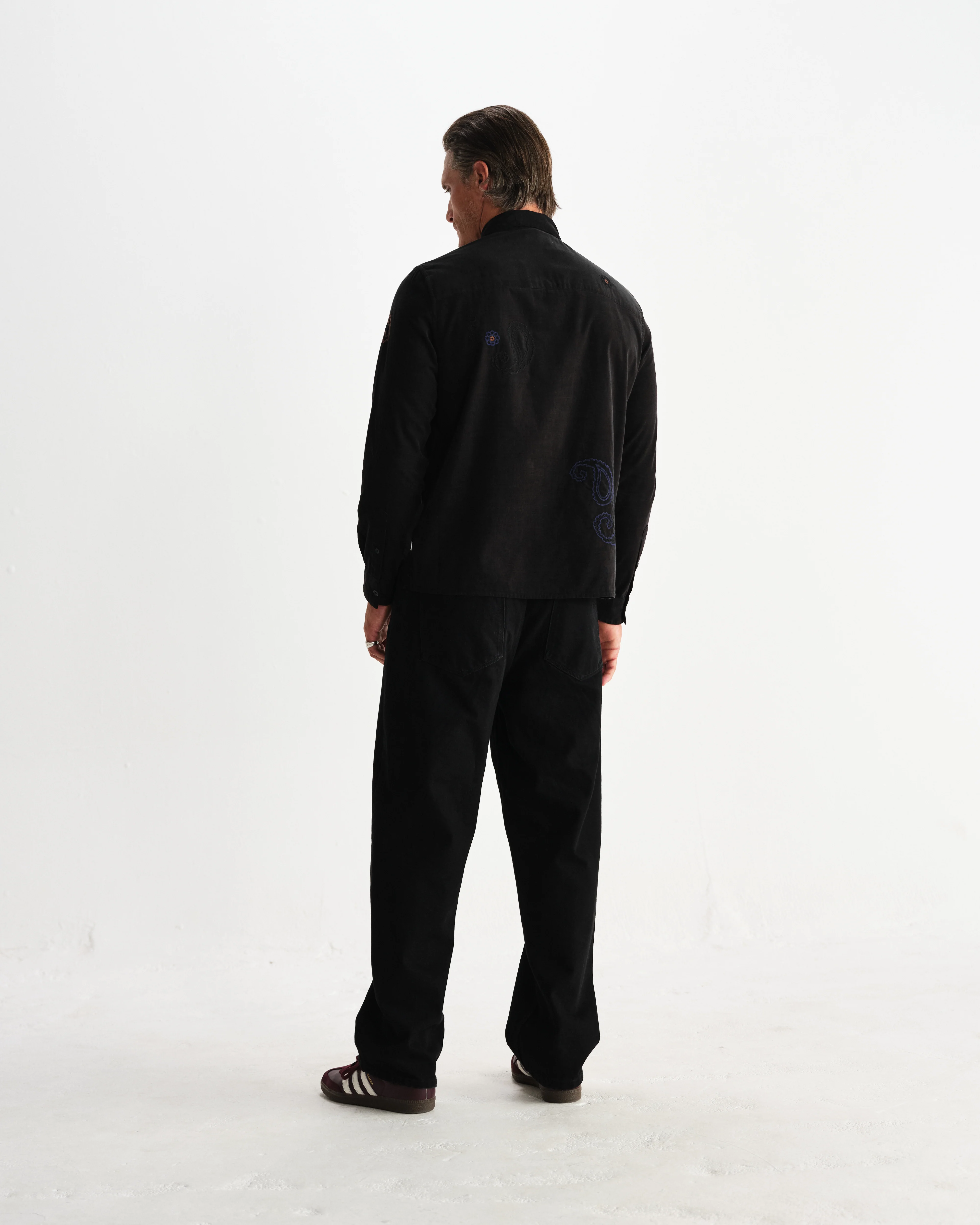 Halcomb - Black And Multicolour Applique Corduroy Shirt - Image 6