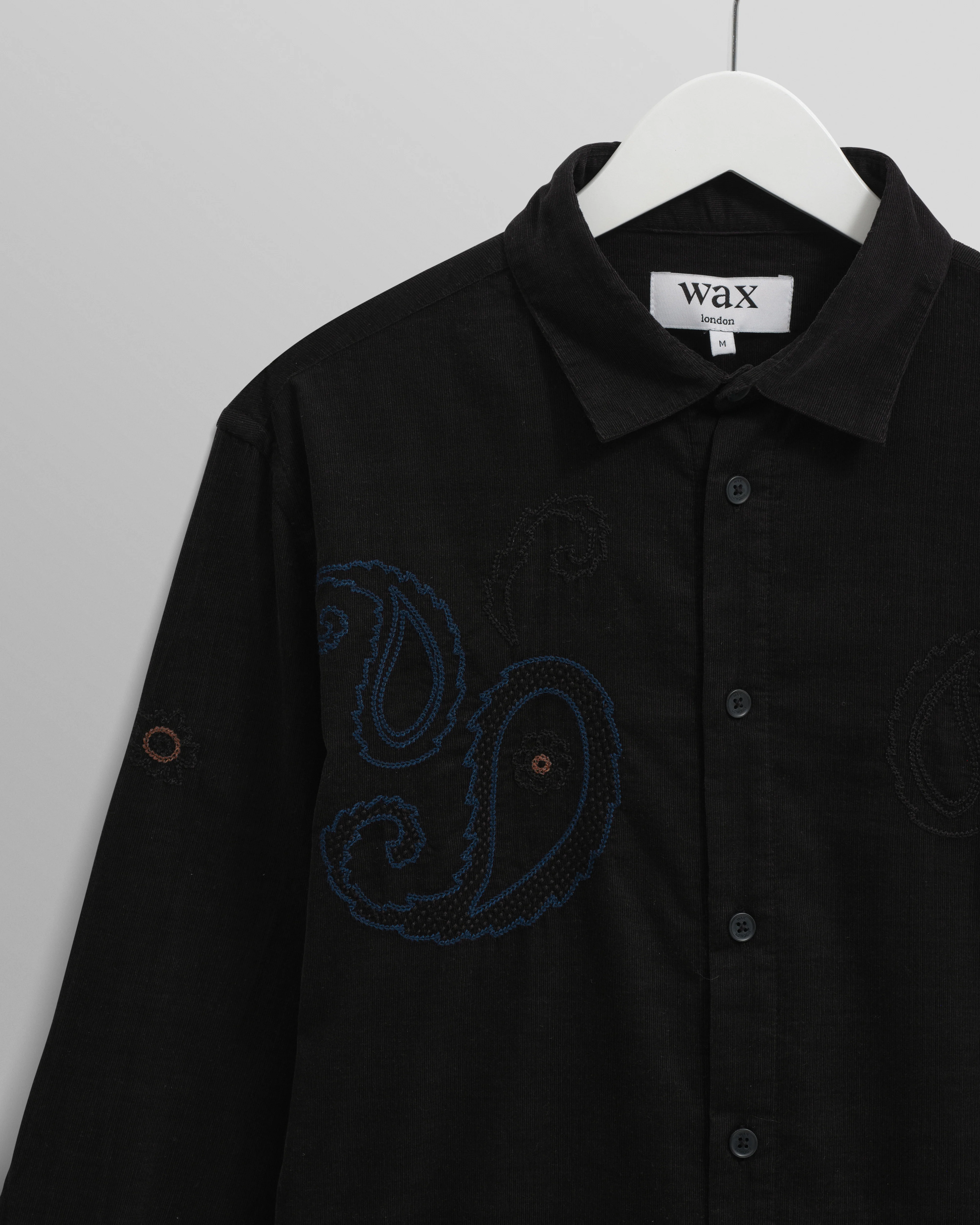 Halcomb - Black And Multicolour Applique Corduroy Shirt - Image 7