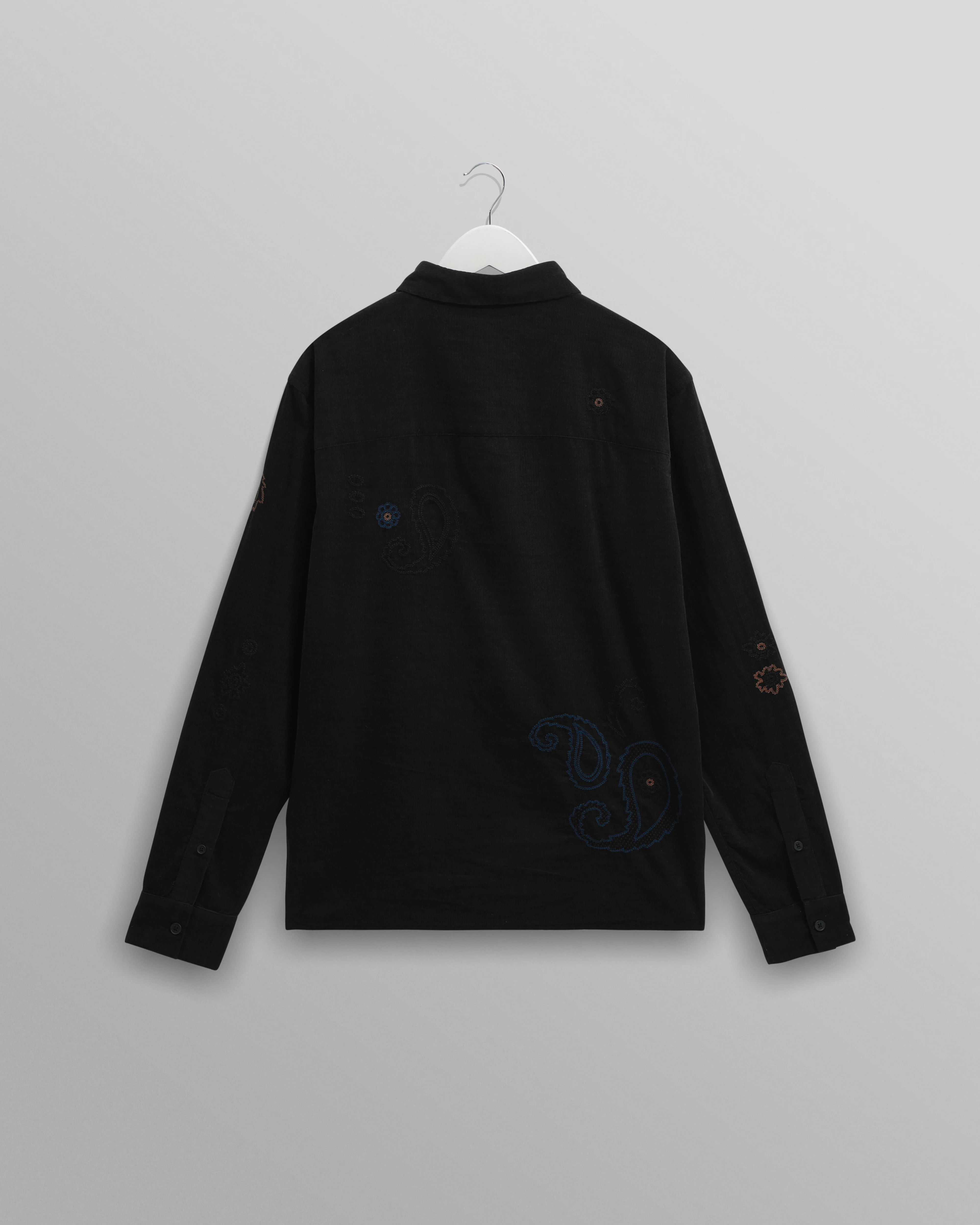 Halcomb - Black And Multicolour Applique Corduroy Shirt - Image 8