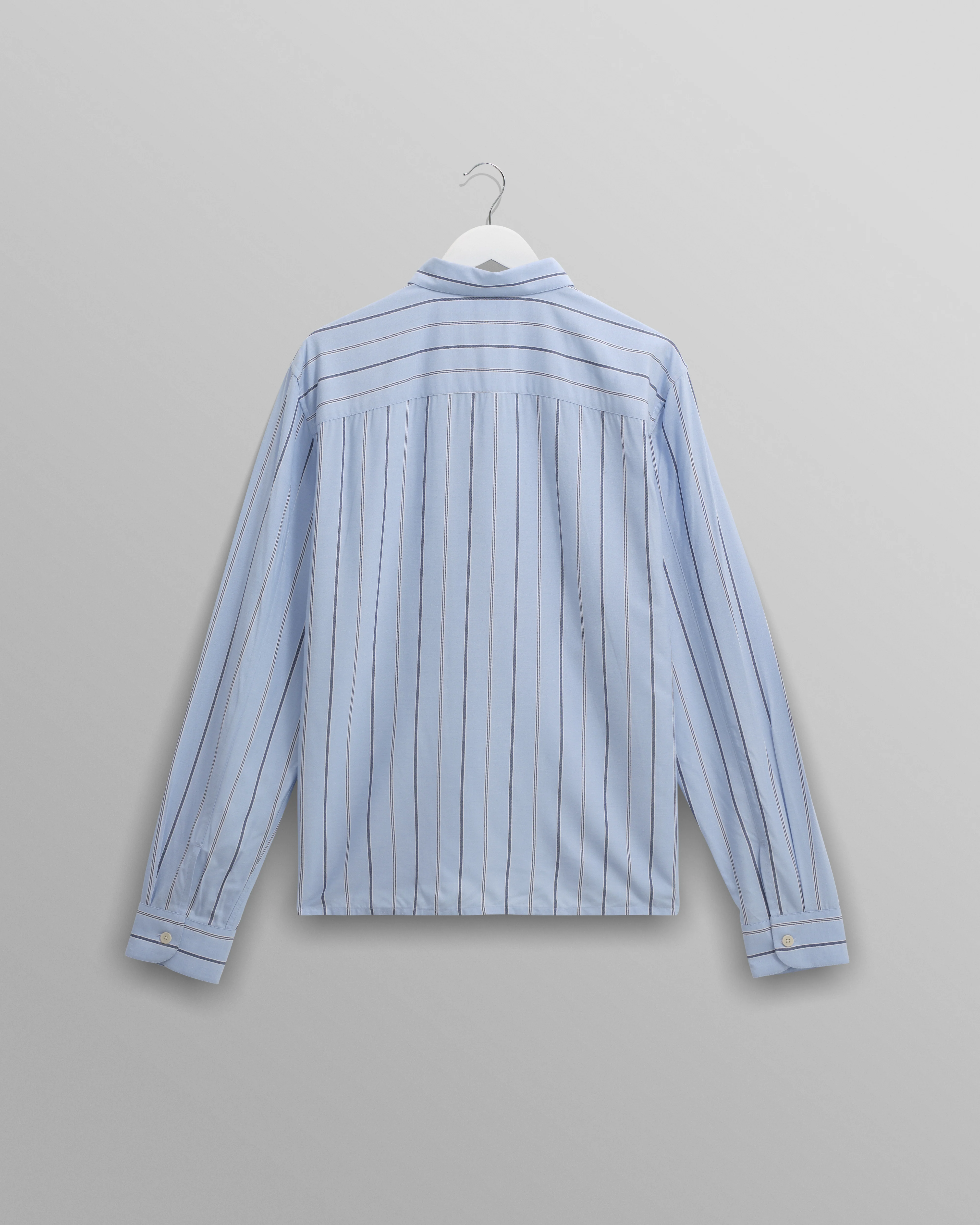 Halcomb - Blue Stripe Viscose Shirt - Image 9