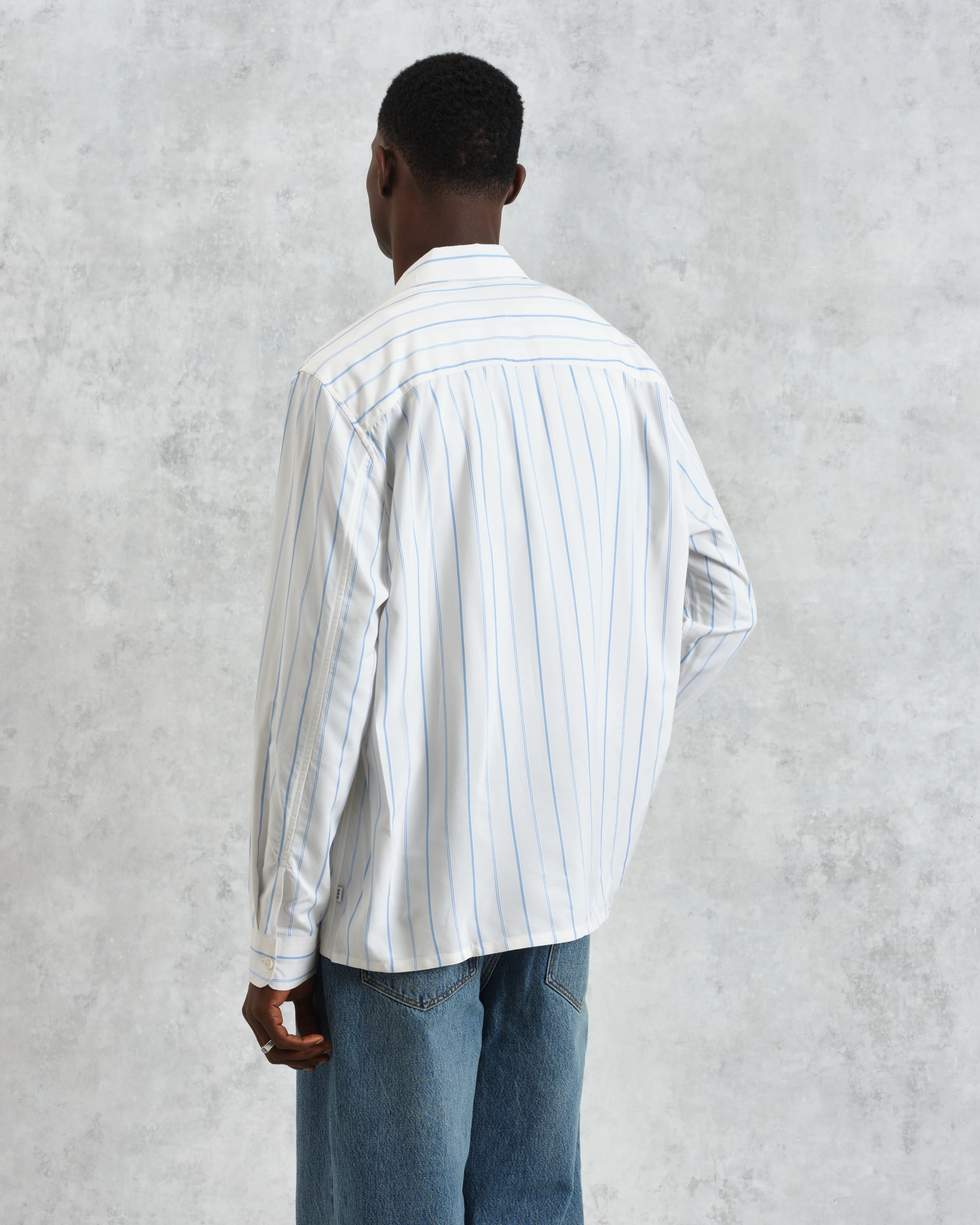 Halcomb - Ecru Stripe Portuguese Viscose Shirt - Image 7