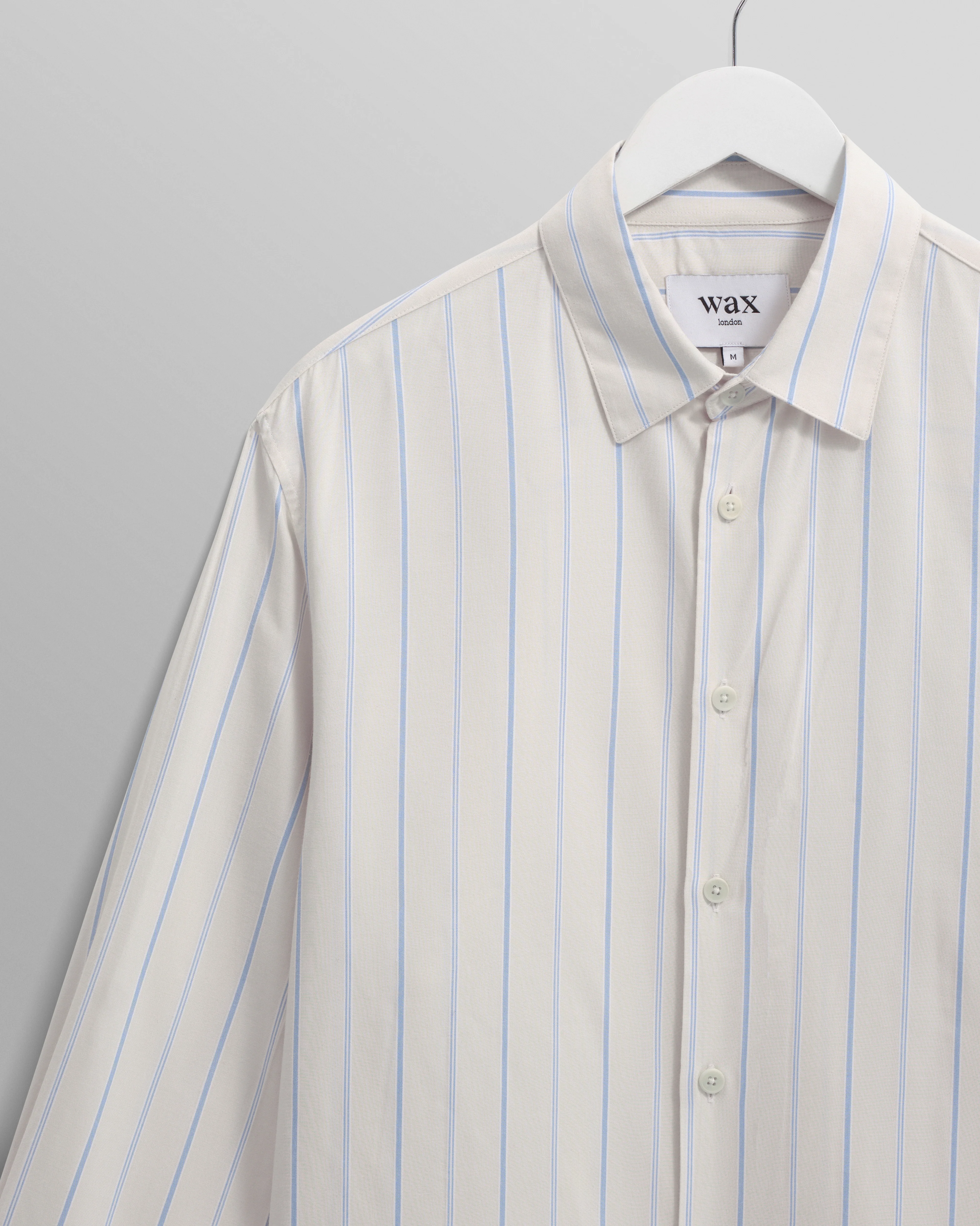 Halcomb - Ecru Stripe Portuguese Viscose Shirt - Image 8