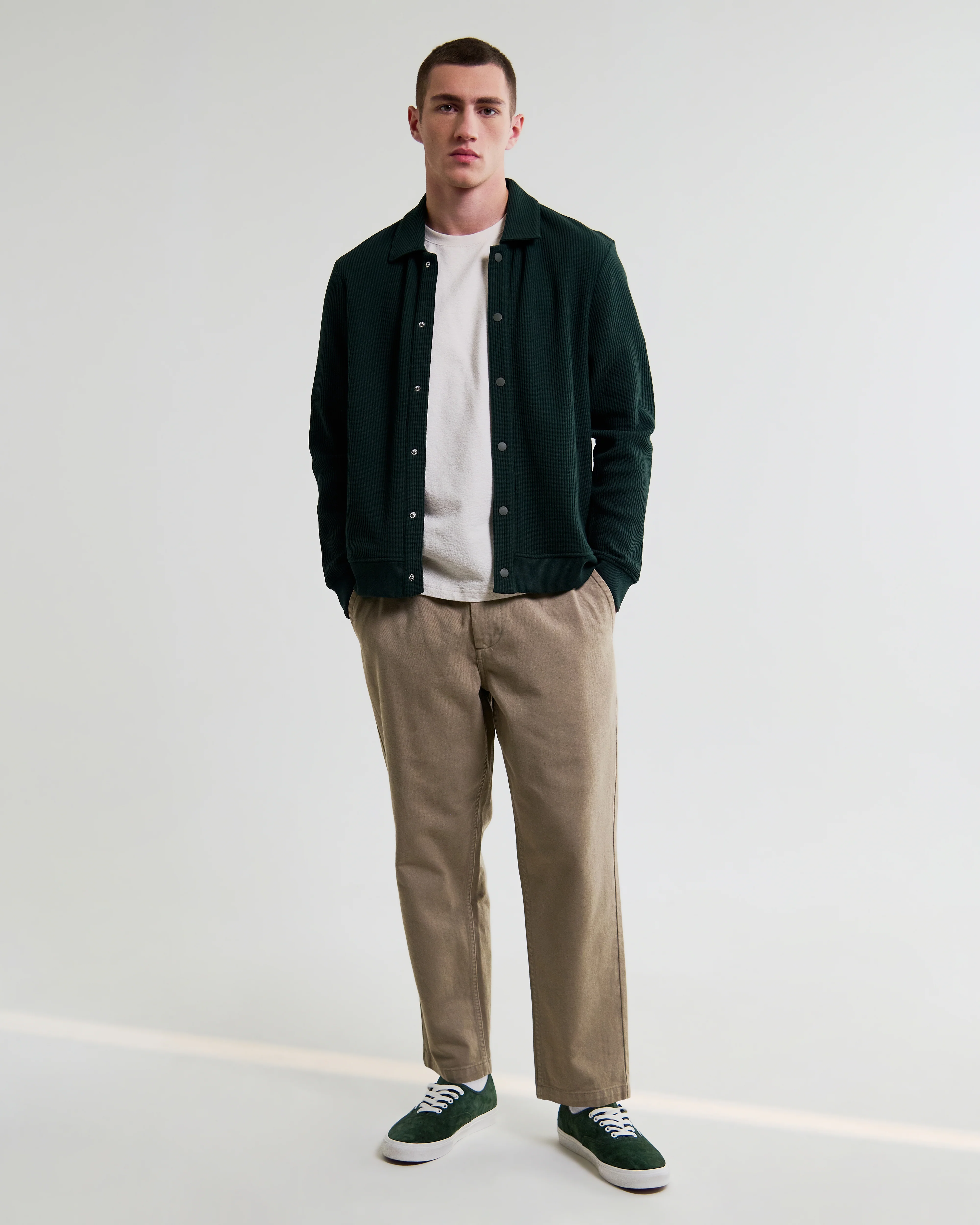 Hays - Dark Green Structured Waffle Overshirt - Image 4