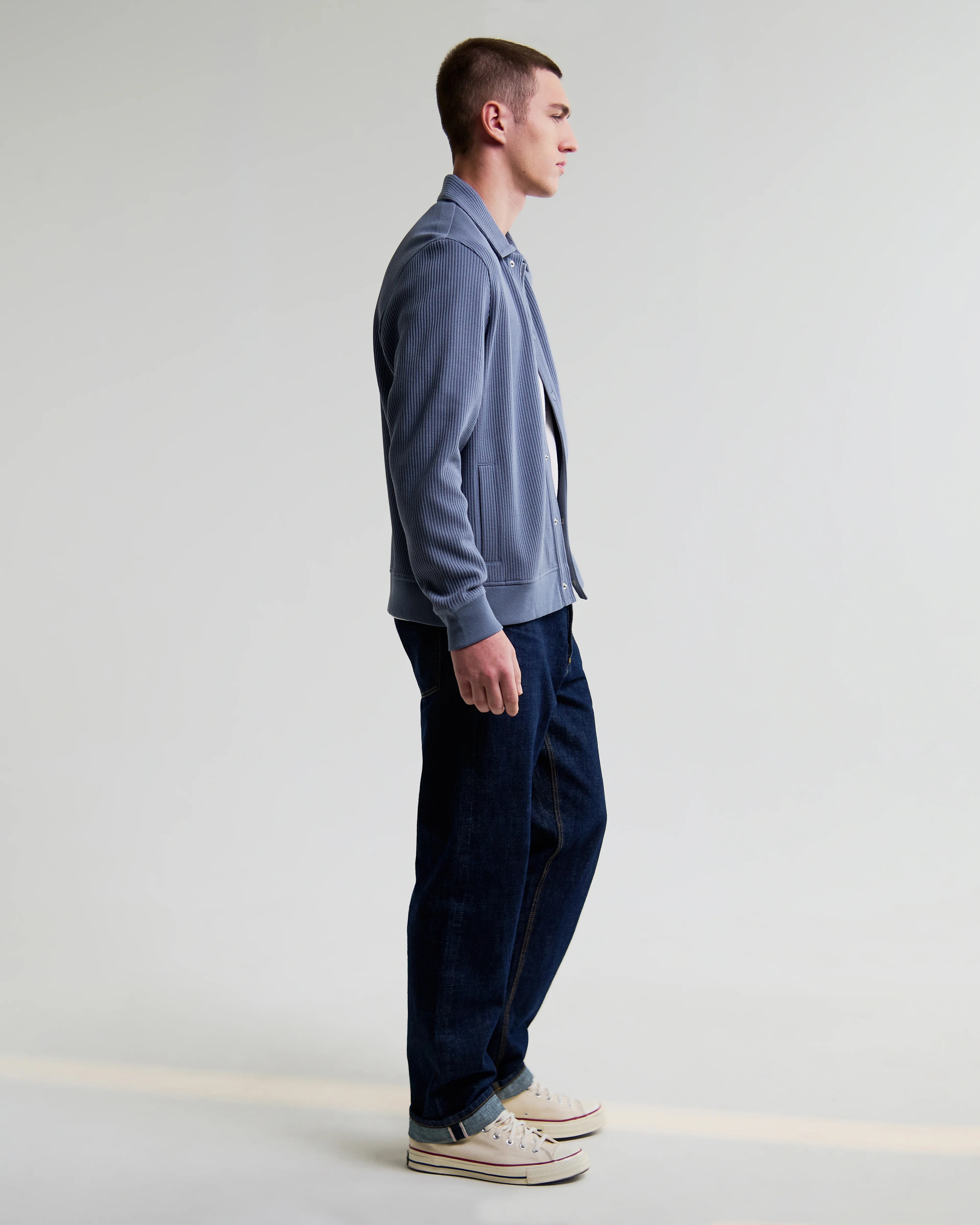 Hays - Mid Blue Structured Waffle Overshirt - Image 5