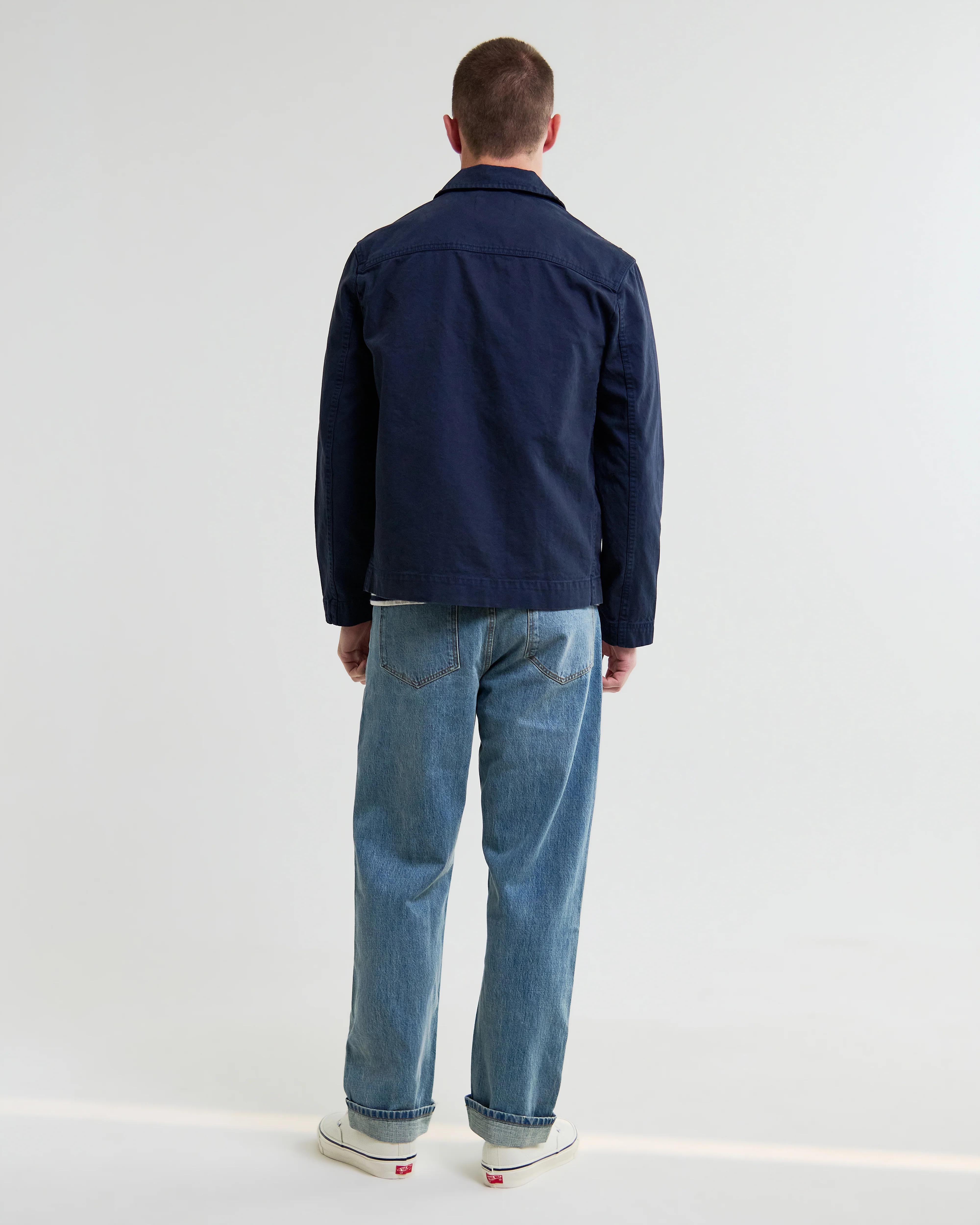 Healey - Navy Organic Cotton Chore Jacket - Image 6