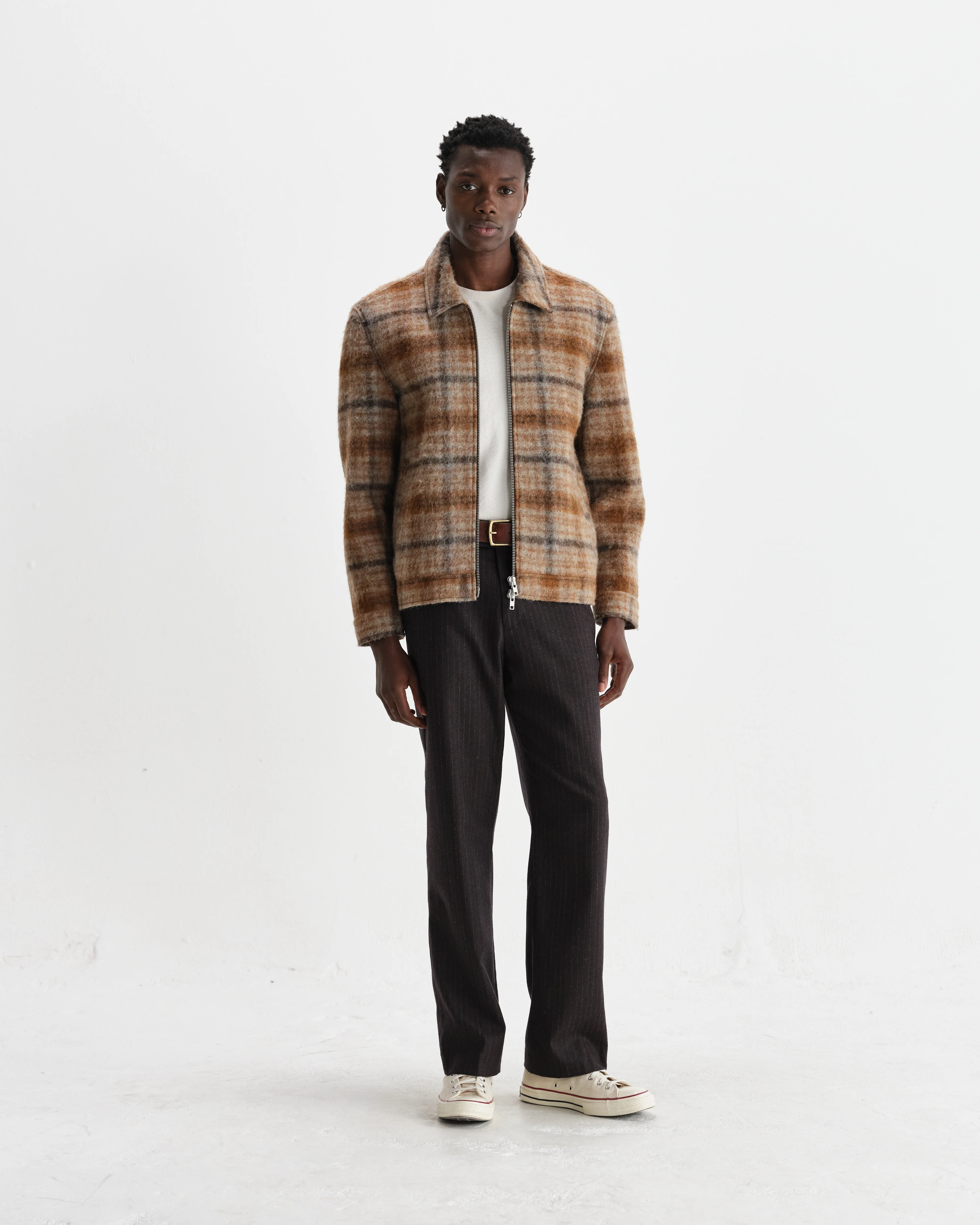 Heath - Natural And Tan Drawn Check Jacket - Image 4