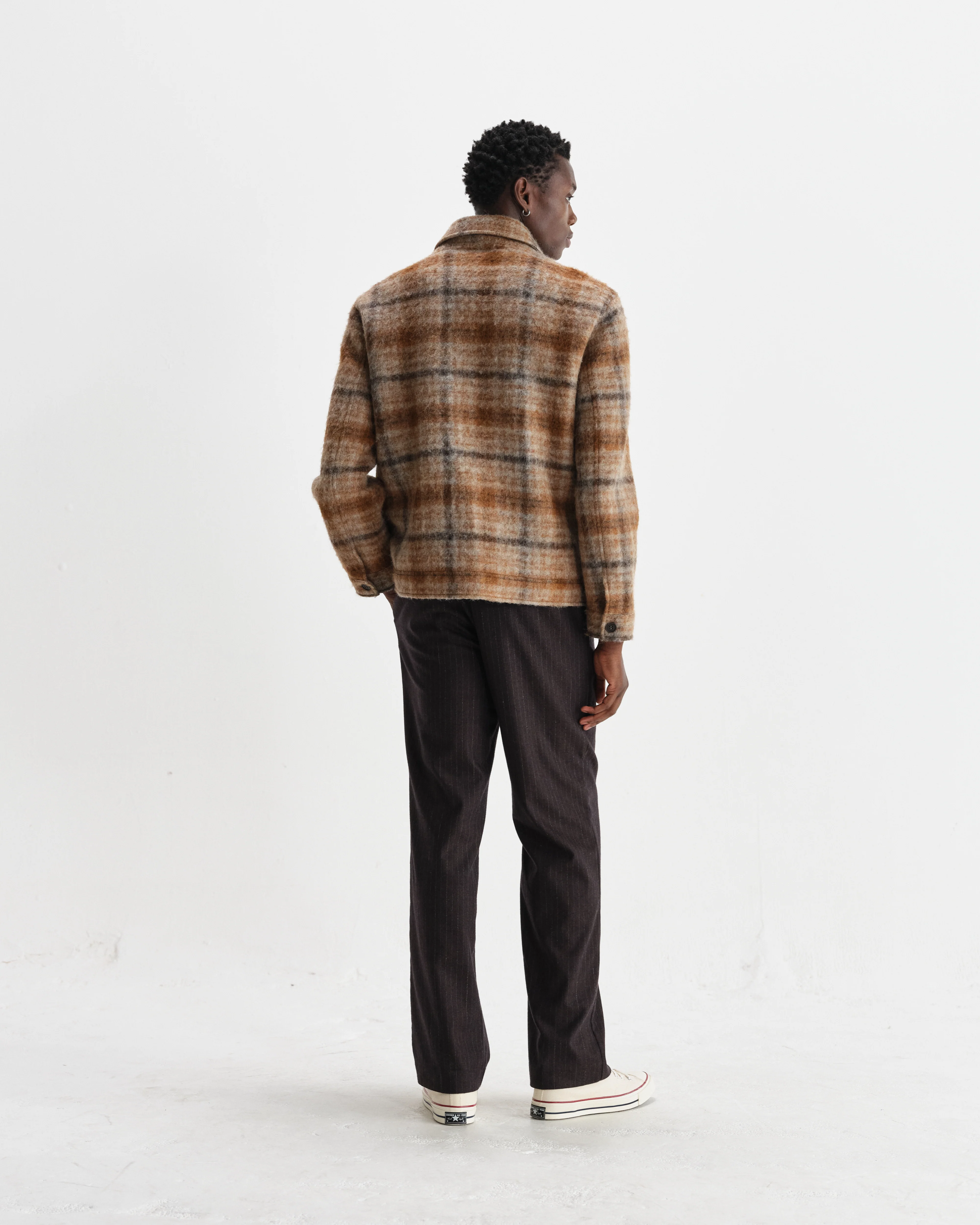 Heath - Natural And Tan Drawn Check Jacket - Image 6