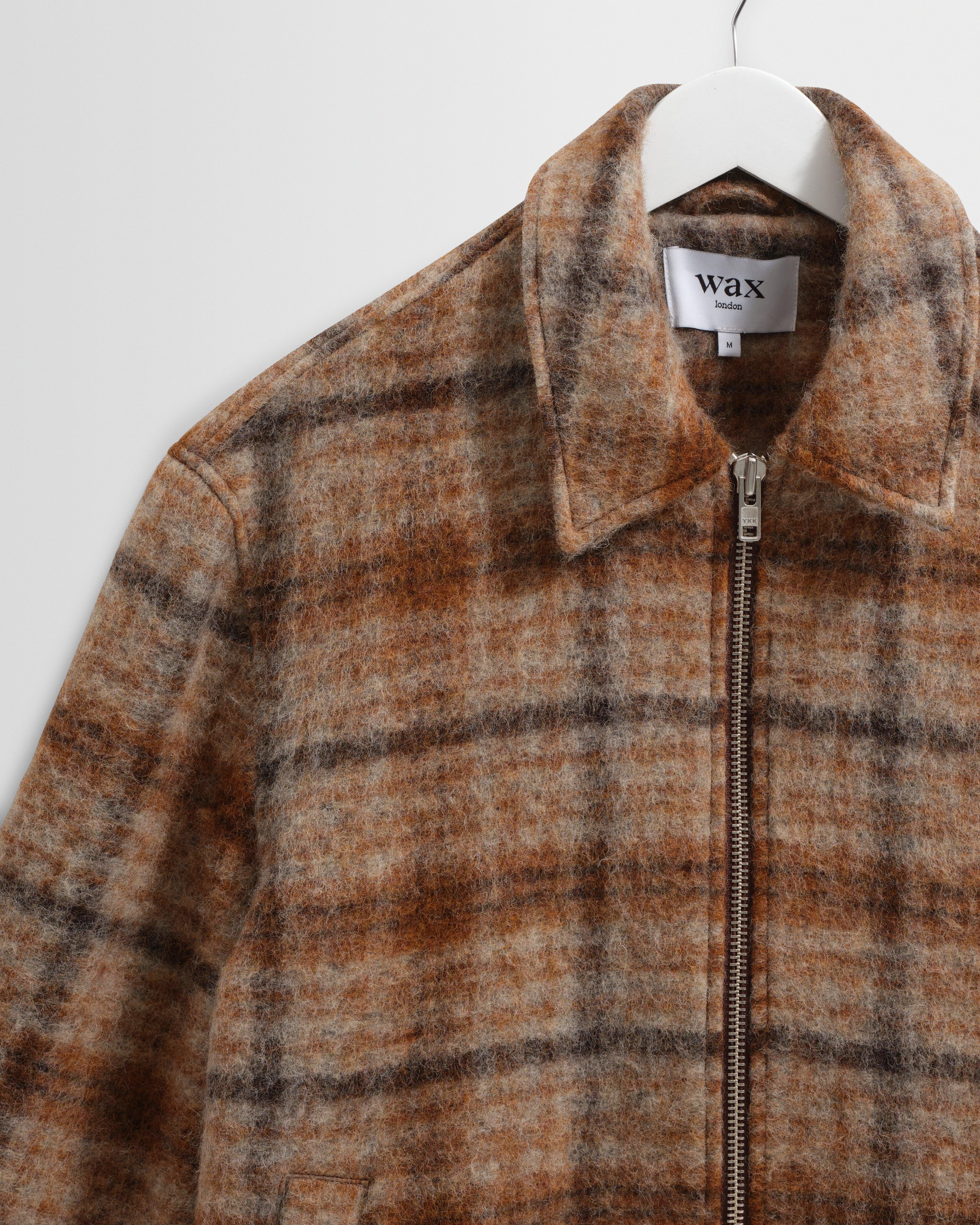 Heath - Natural And Tan Drawn Check Jacket - Image 7