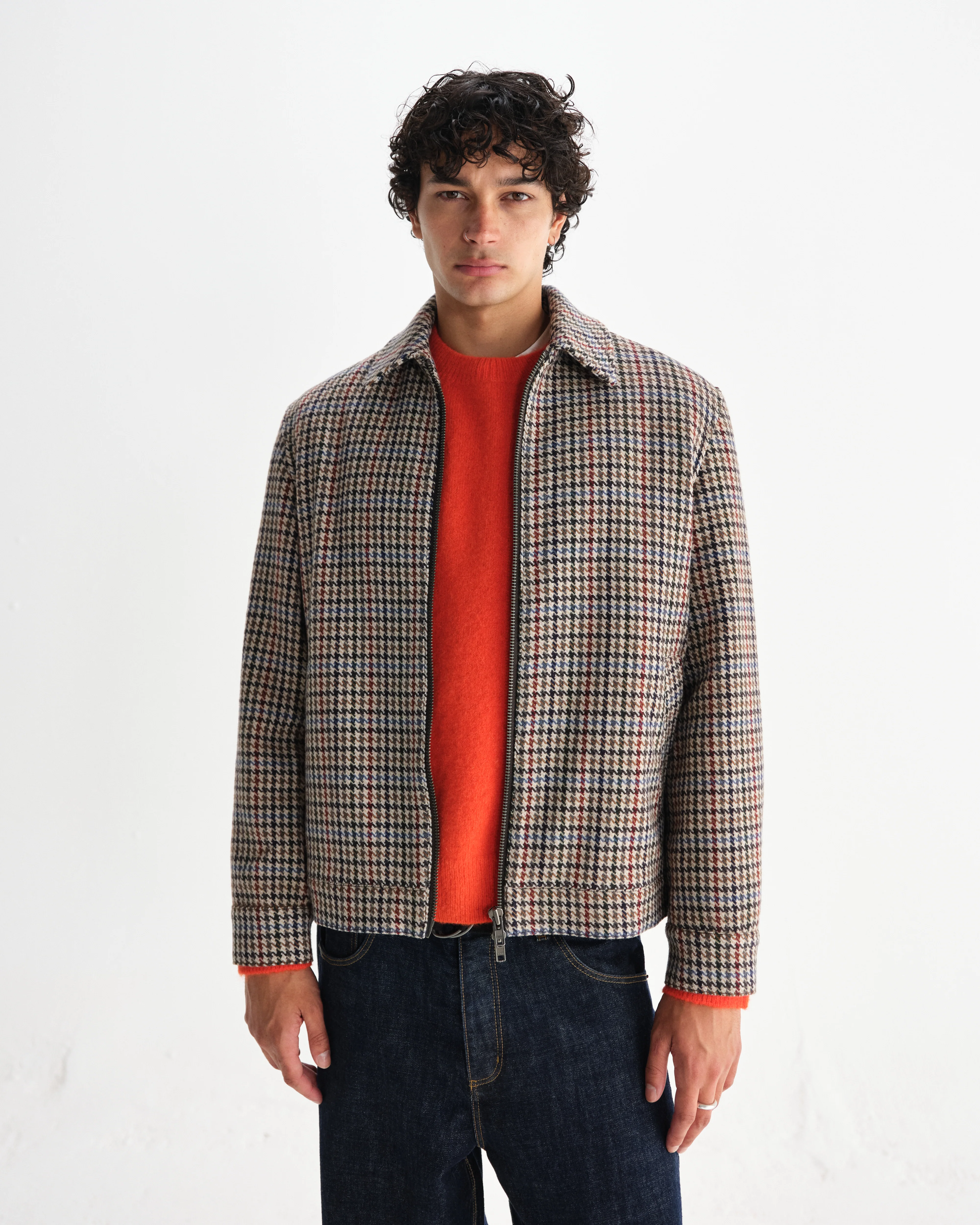 Heath - Natural Houndstooth-Check Wool Jacket - Image 2