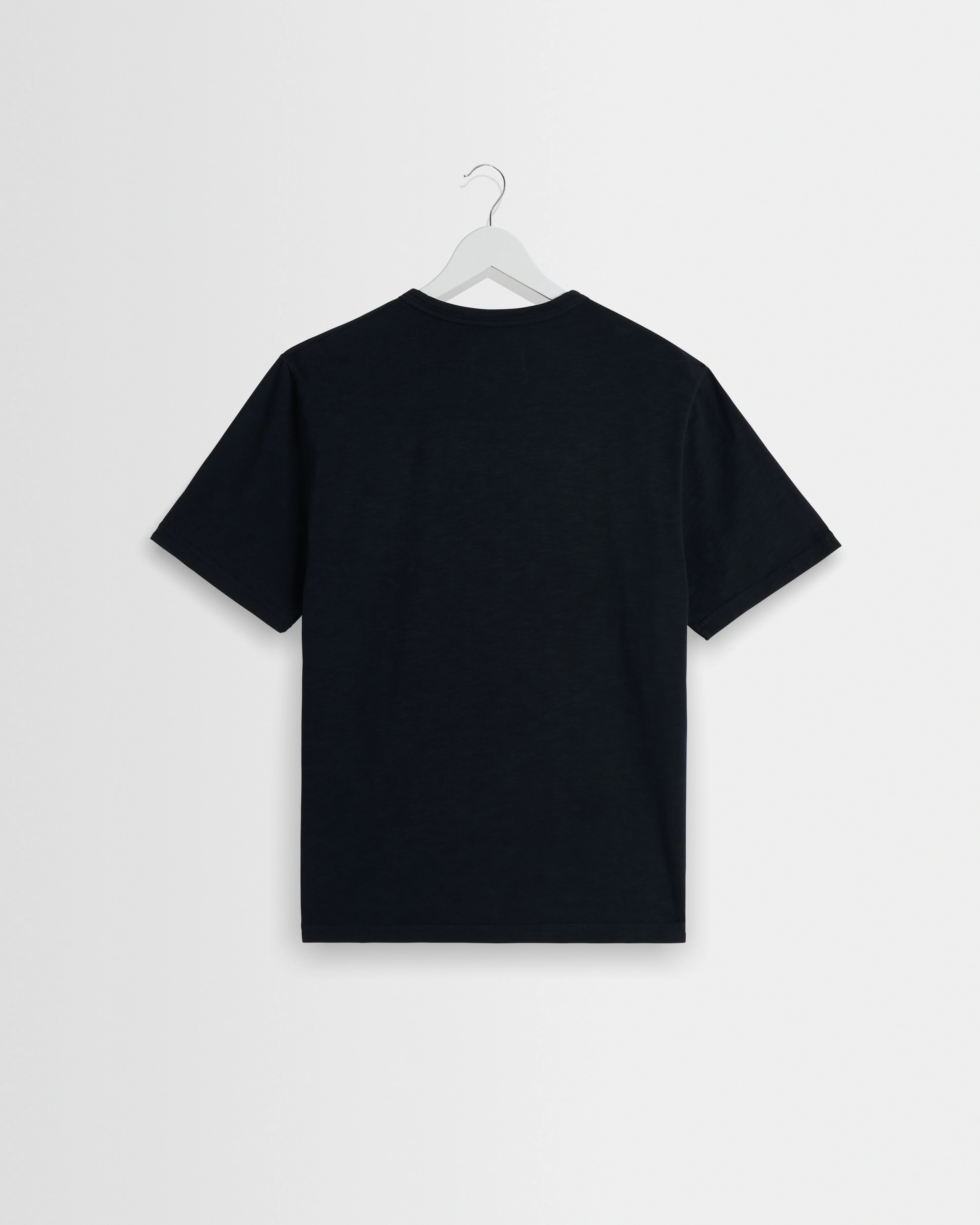 Hill - Black Slub Organic Cotton Henley T-Shirt - Image 8