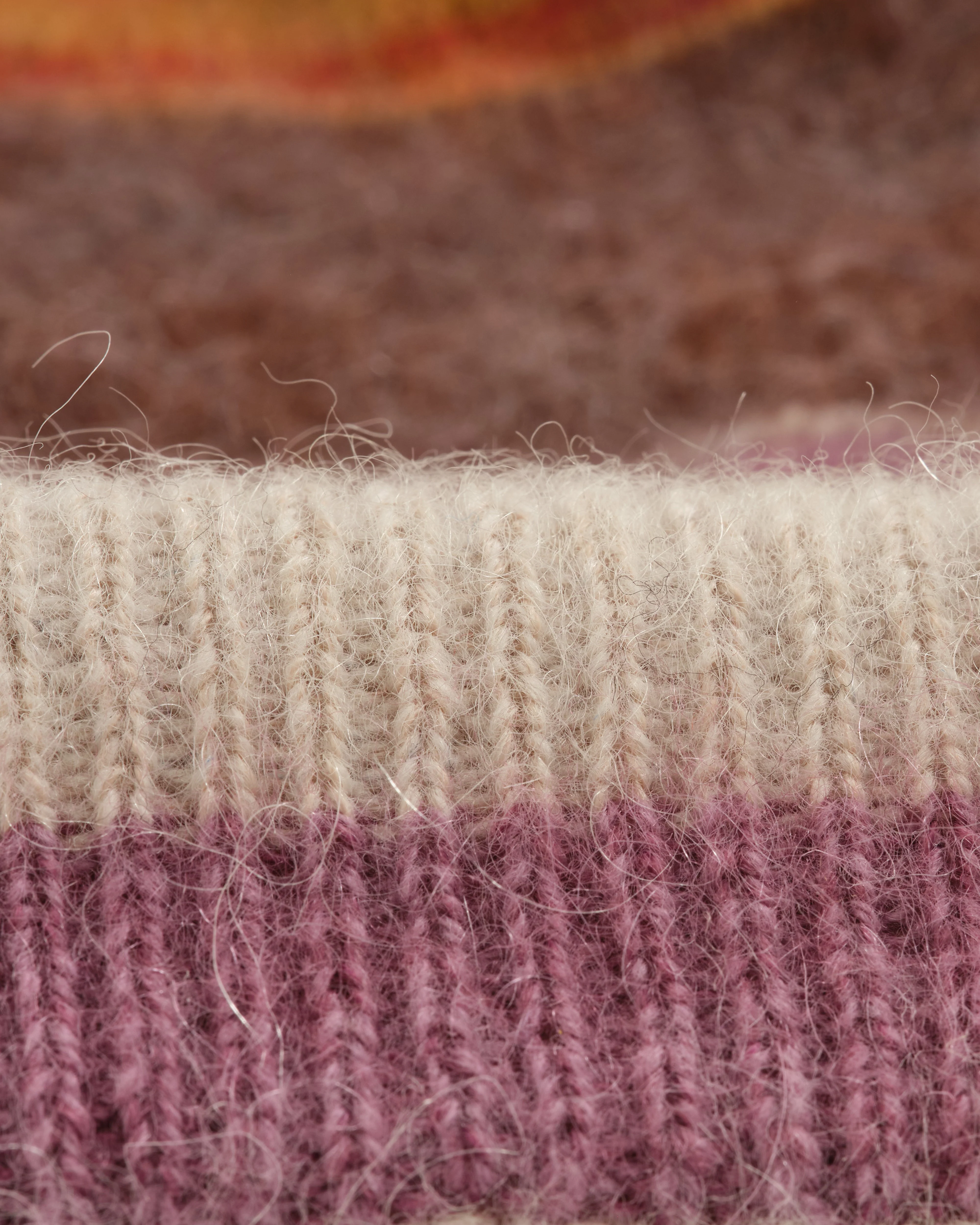 Hill - Oatmeal Brush Stripe Wool Beanie - Image 3