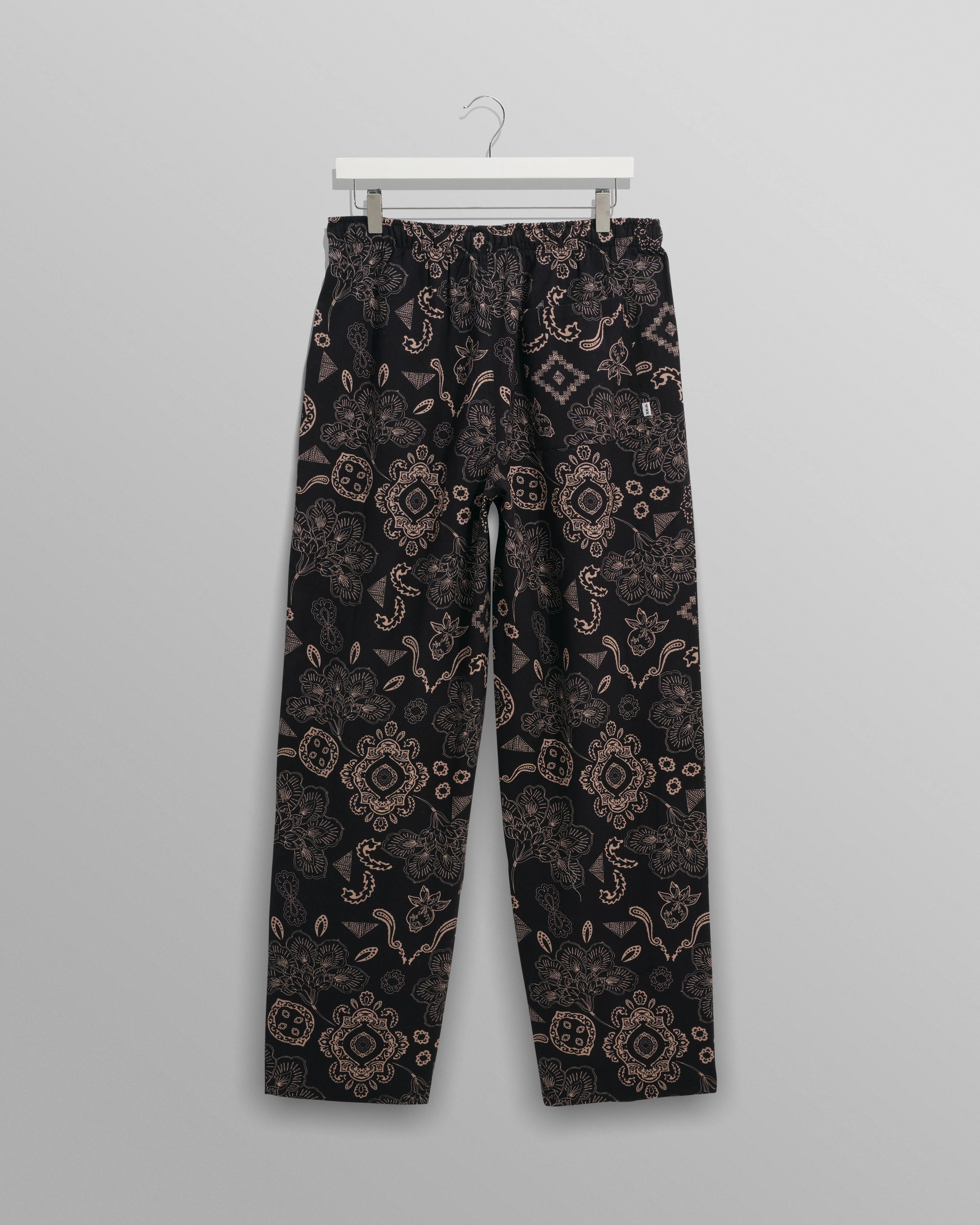Hutton - Black And Beige Paisley Floral Lounge Trouser - Image 9