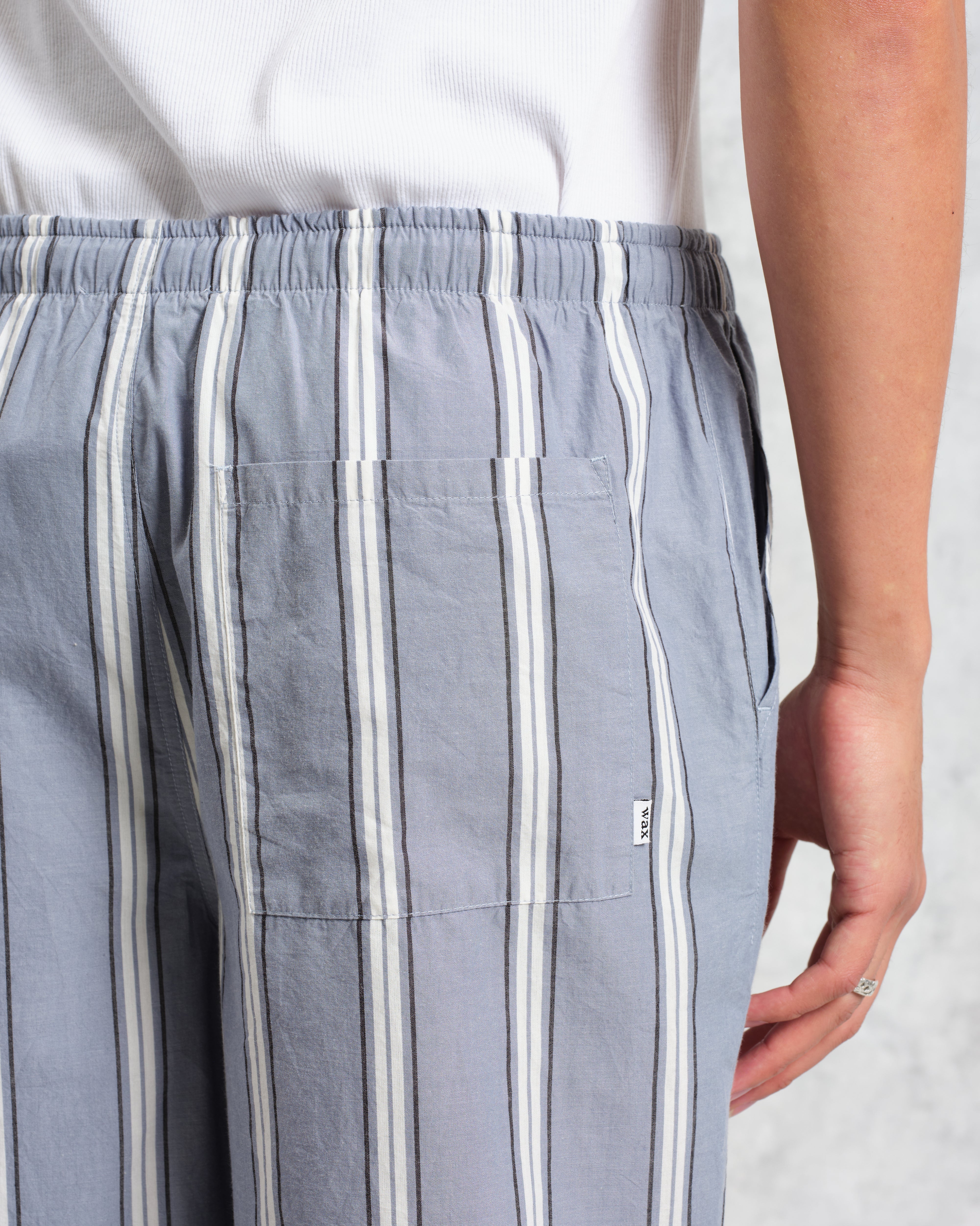Hutton - Blue And Ecru Oxford Stripe Lounge Trouser - Image 7