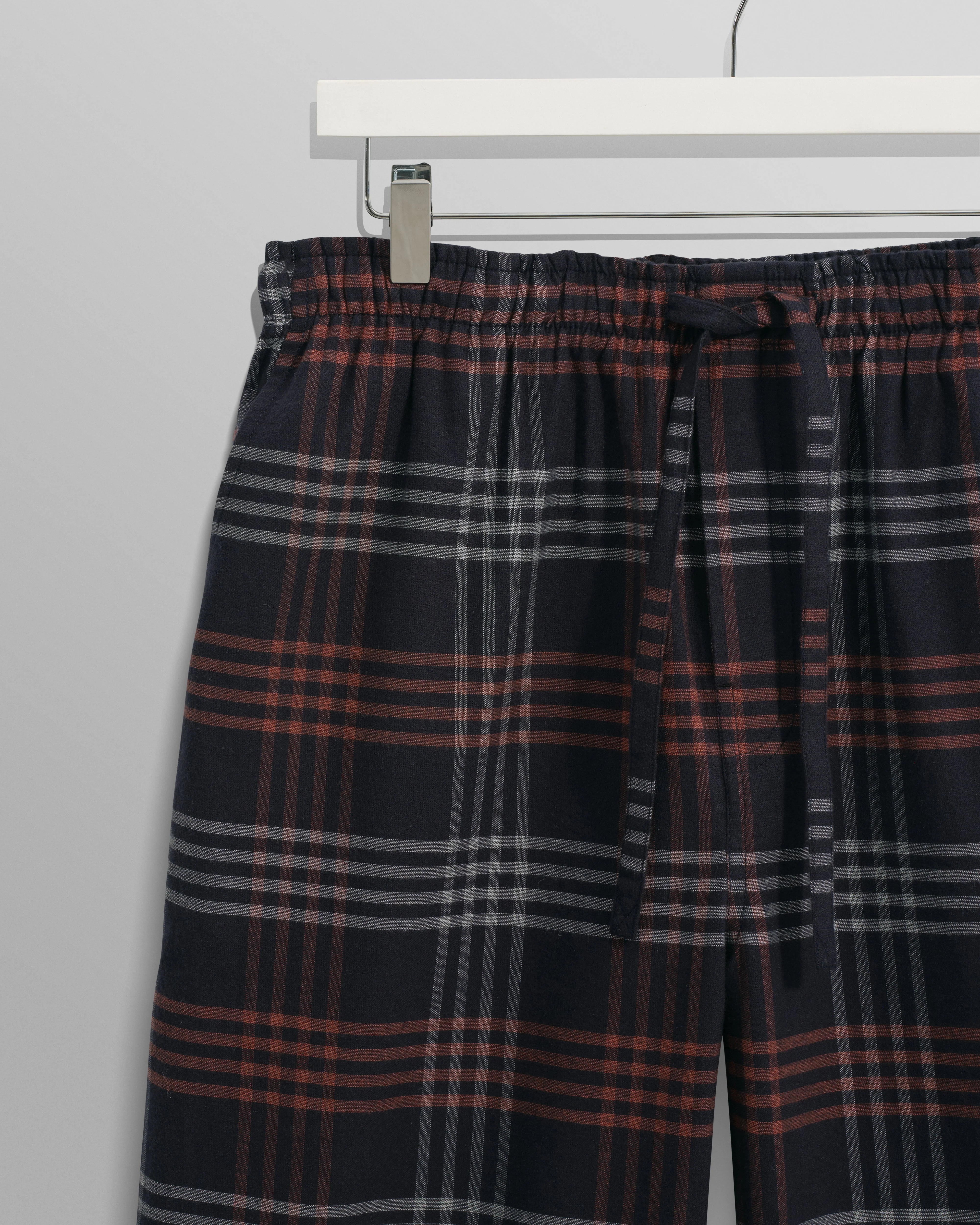 Hutton - Navy And Orange Check Flannel Lounge Trouser - Image 8