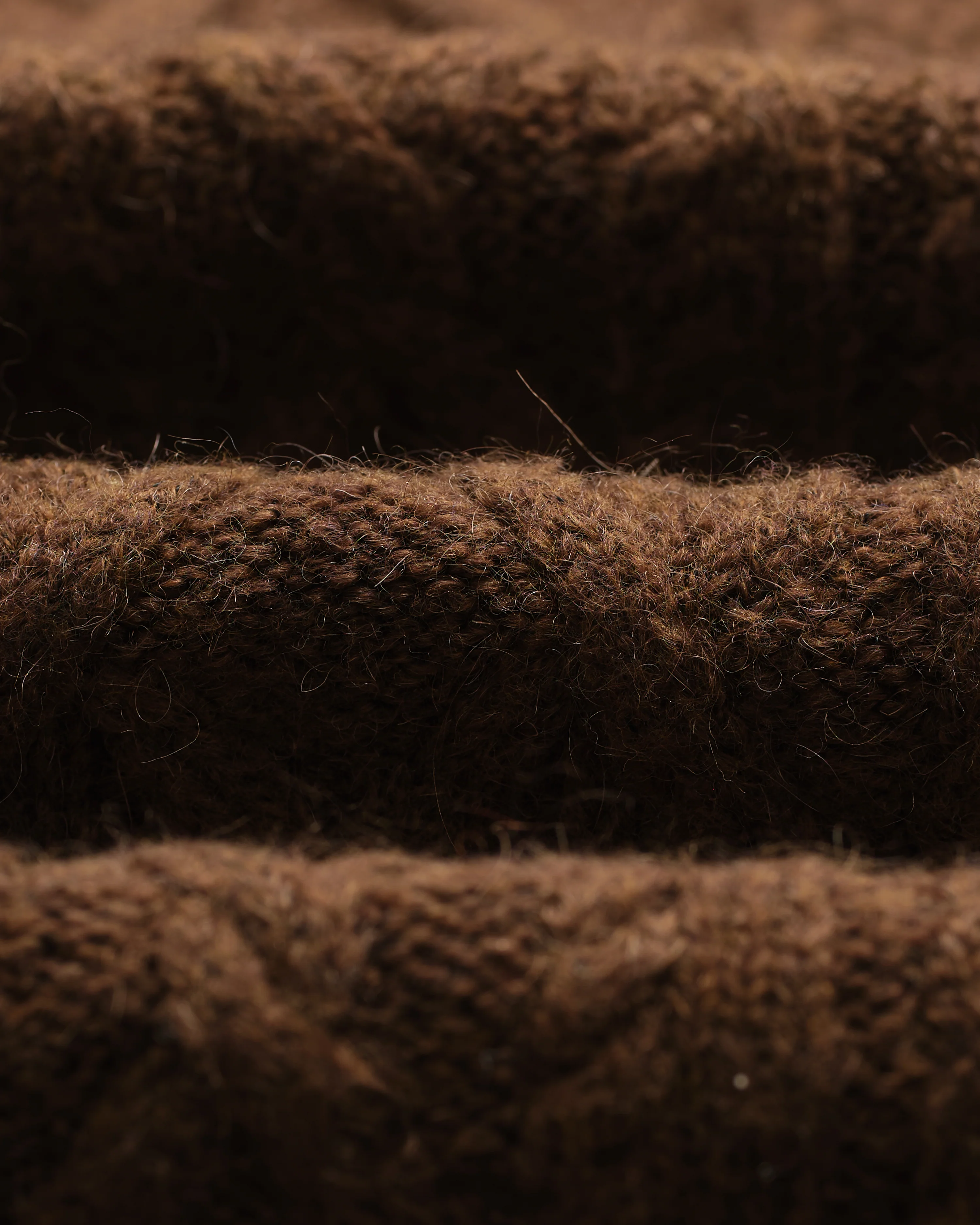 Hyatt - Brown Brush Cable Knit Crewneck Jumper - Image 9