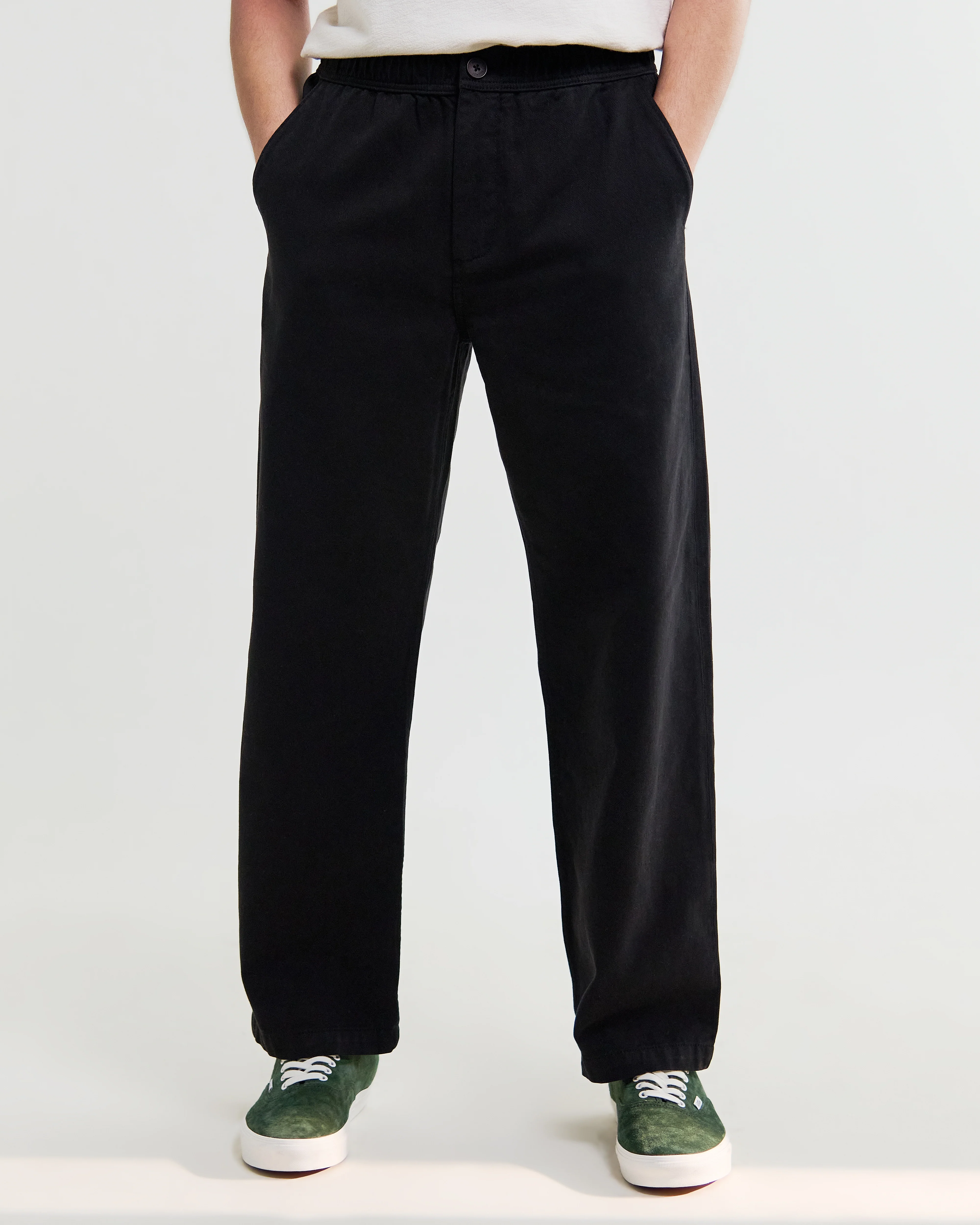 Hyde - Black Organic Cotton Twill Straight Fit Trousers - Image 3