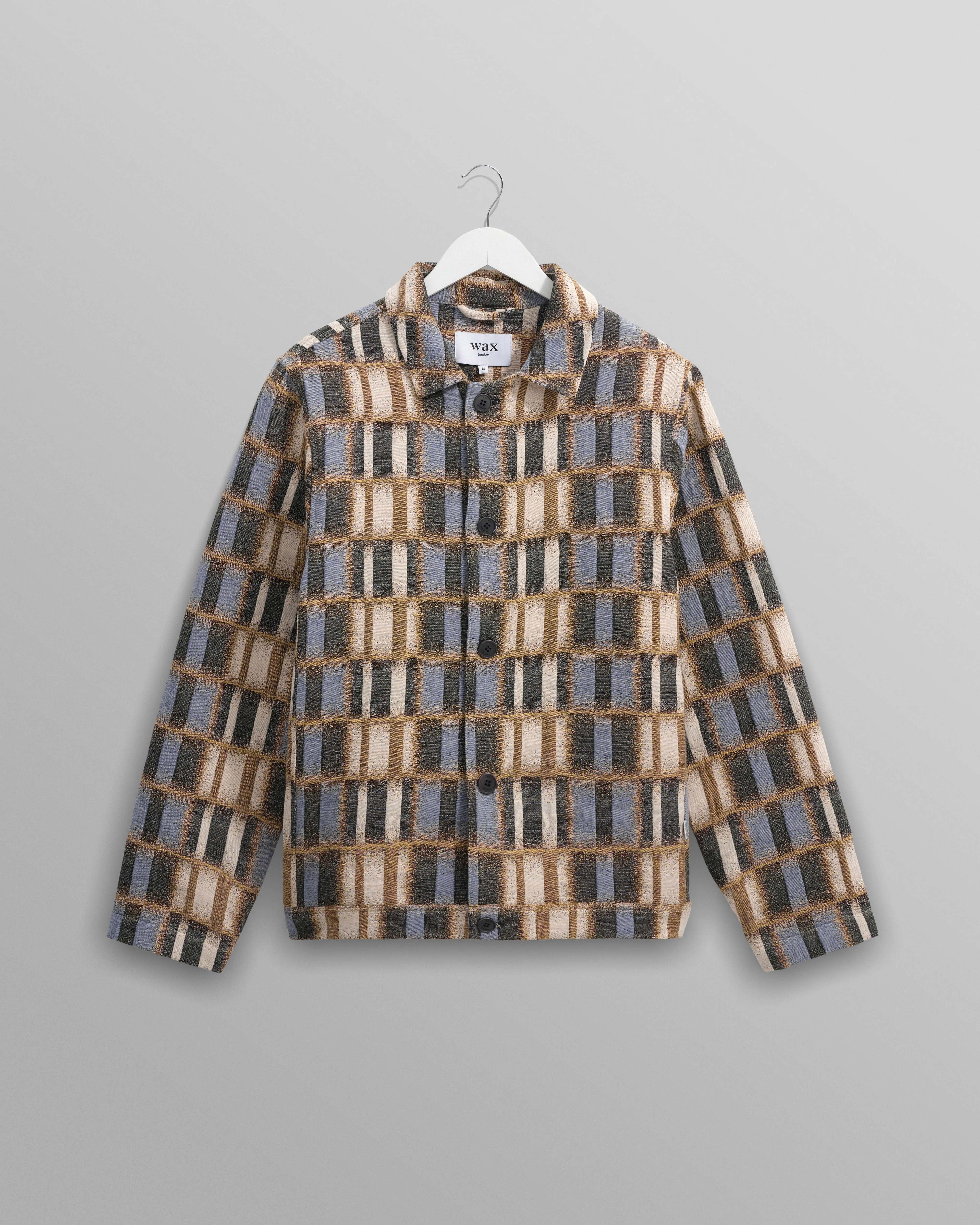 Iggy - Beige And Blue Ombre Grid Jacket