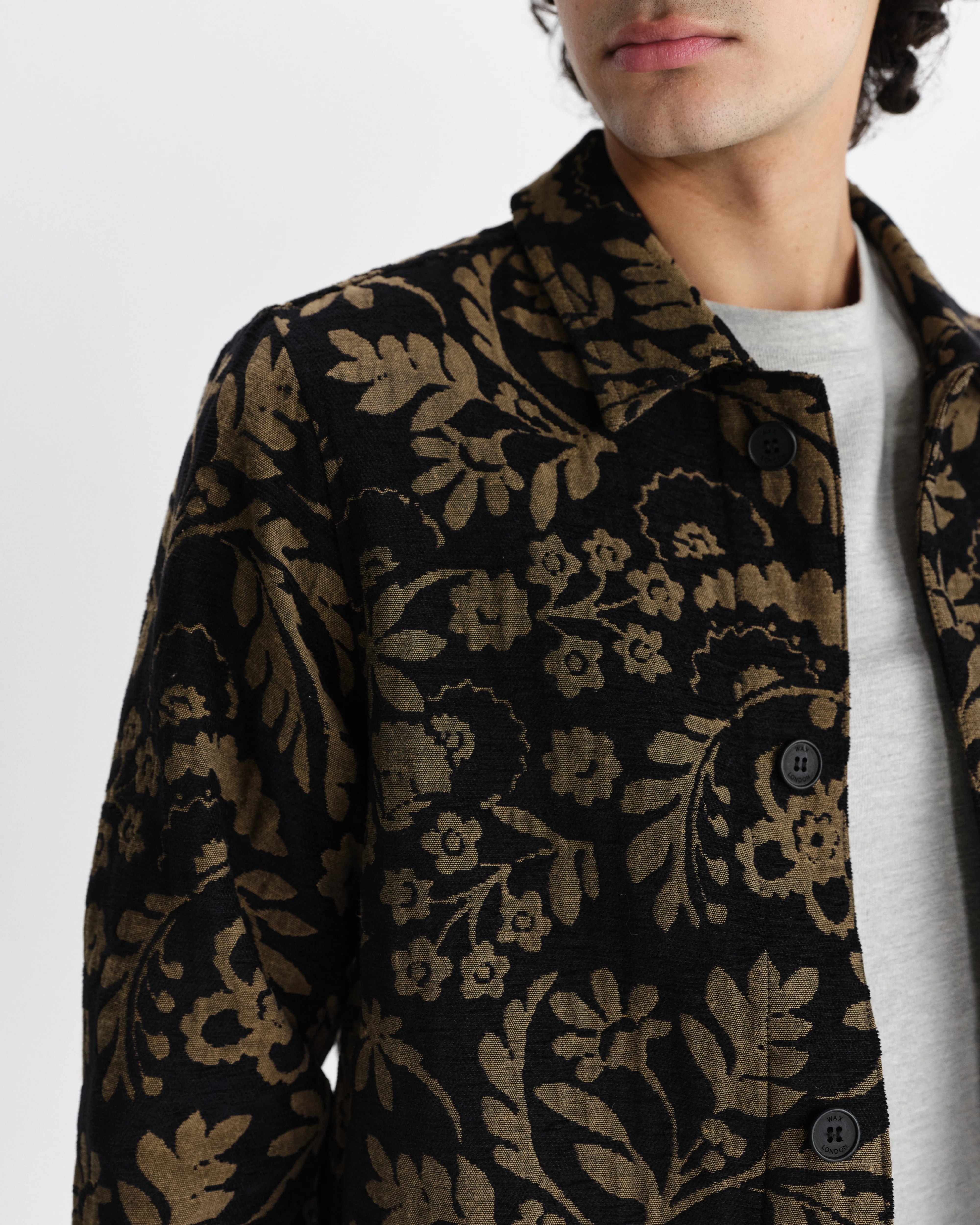 Iggy - Black And Khaki Chenille Jacquard Jacket - Image 3