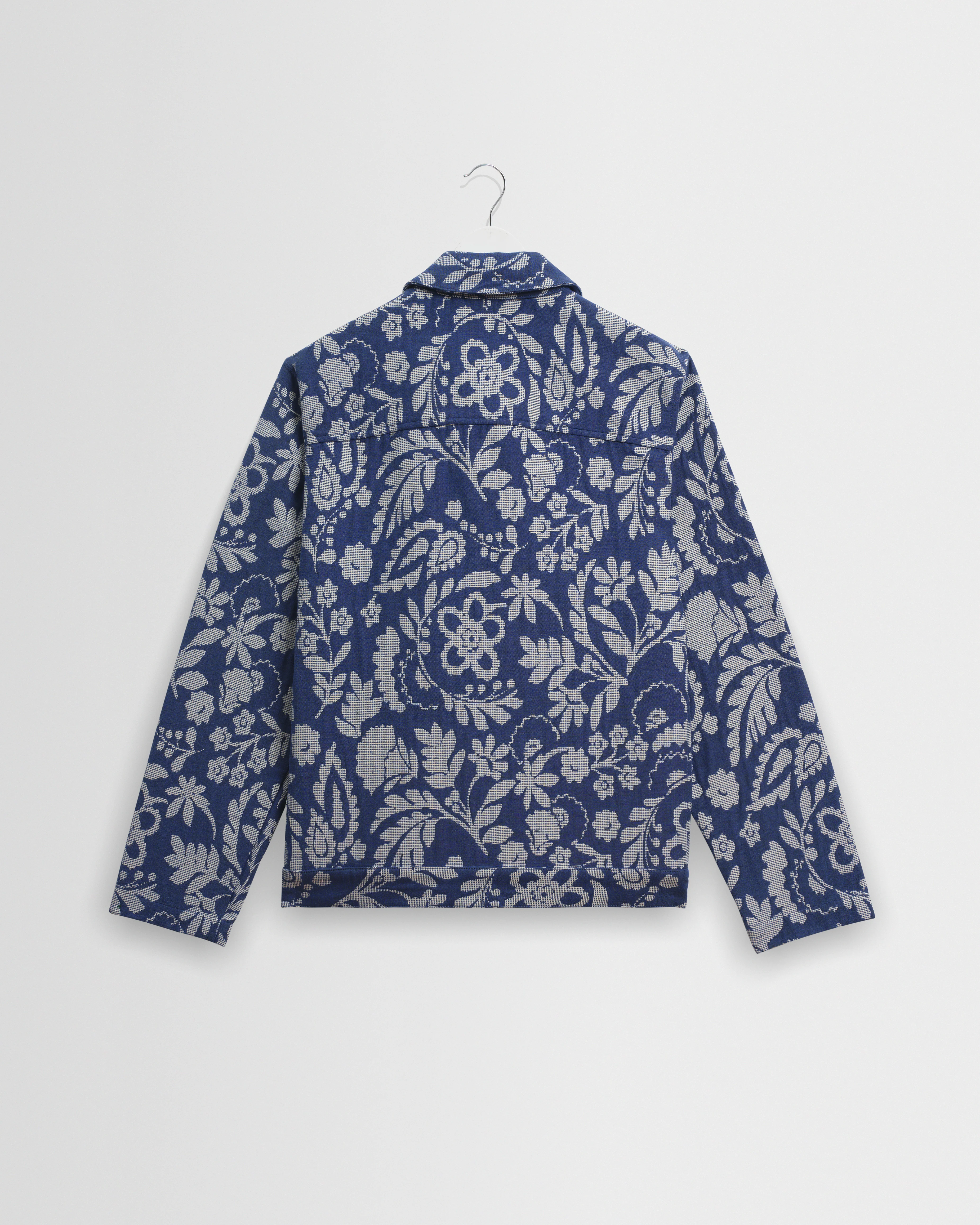 Iggy - Blue And Ecru Floral Jacquard Jacket - Image 8