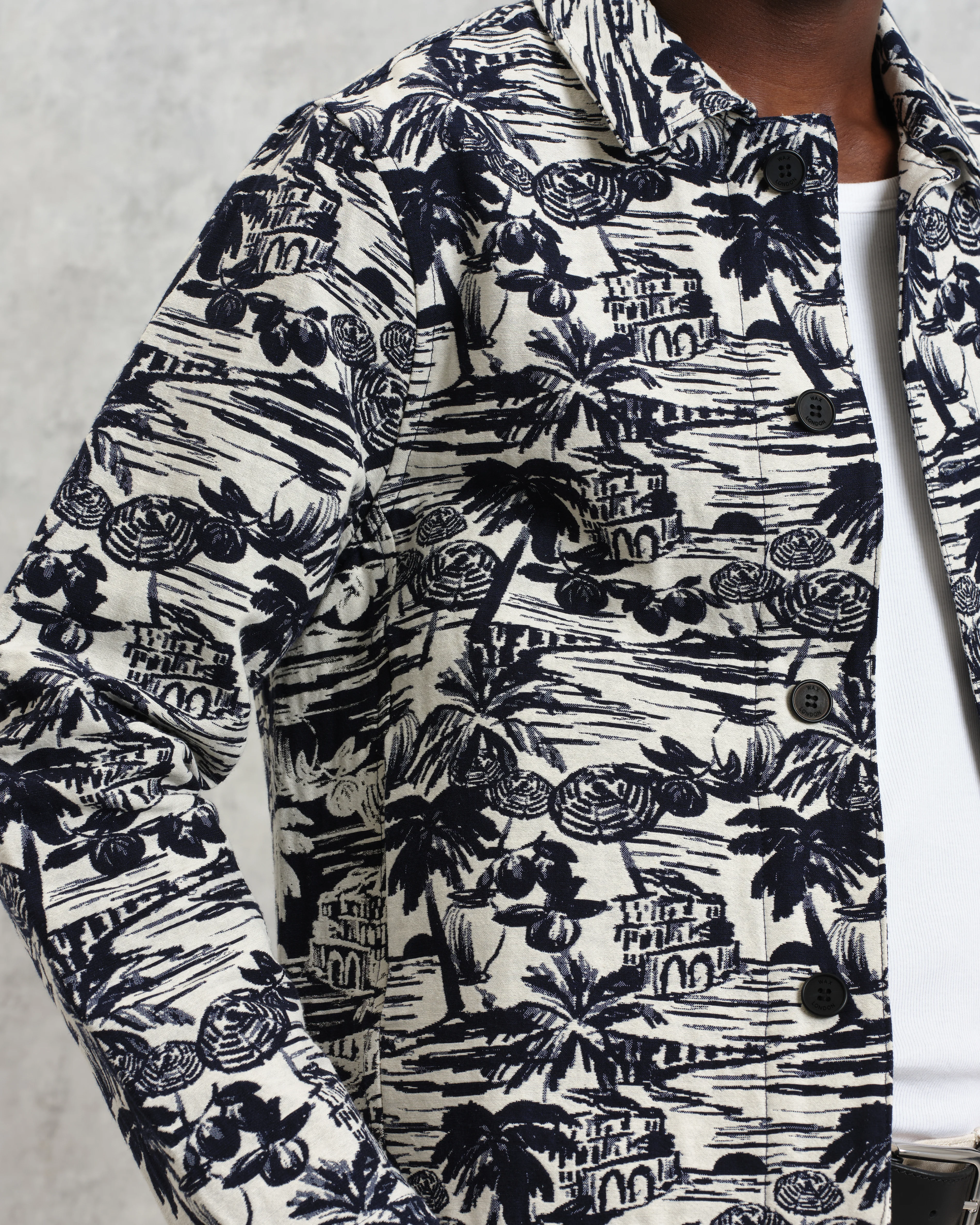 Iggy - Navy And Ecru Beach Jacquard Jacket - Image 3