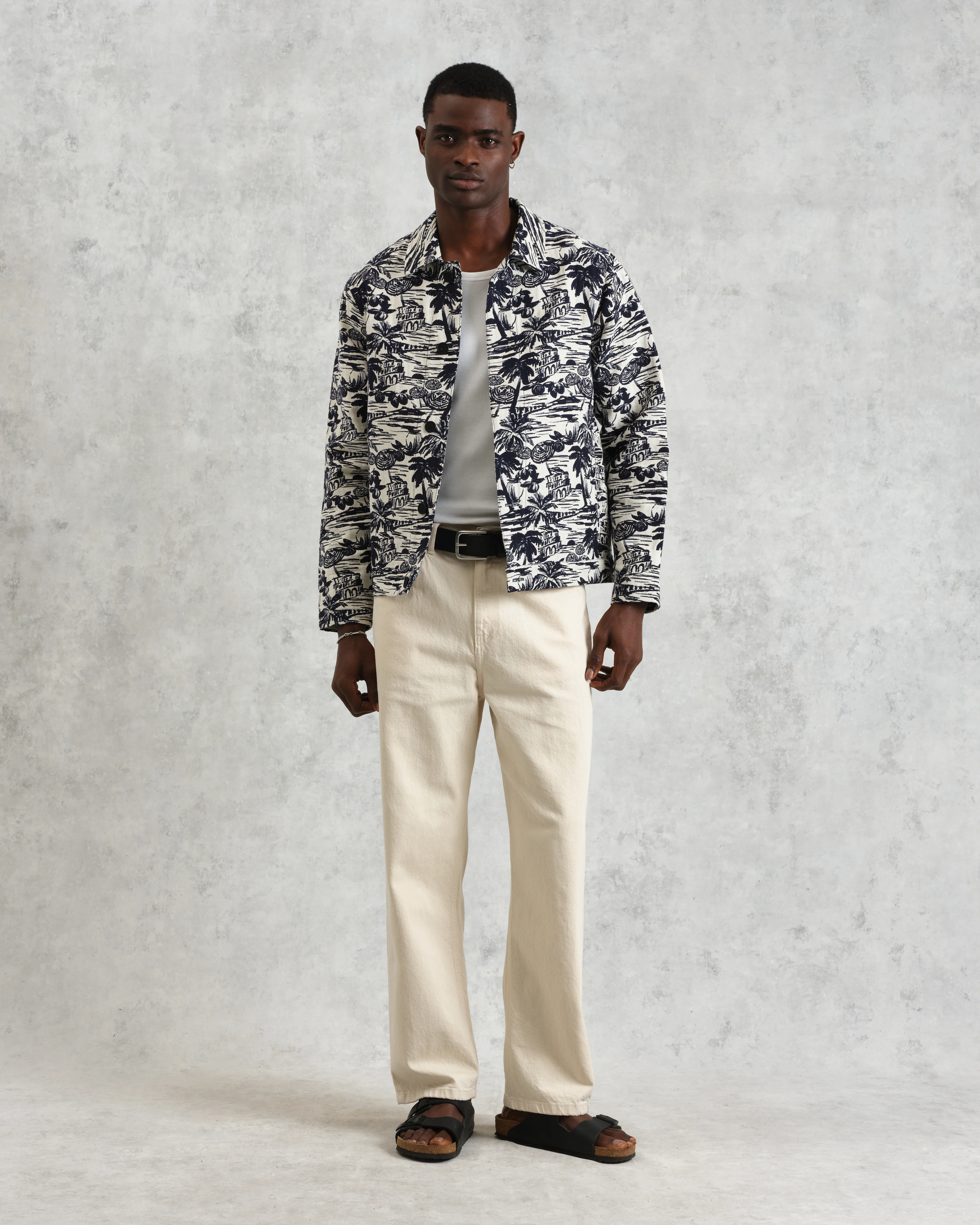 Iggy - Navy And Ecru Beach Jacquard Jacket - Image 5