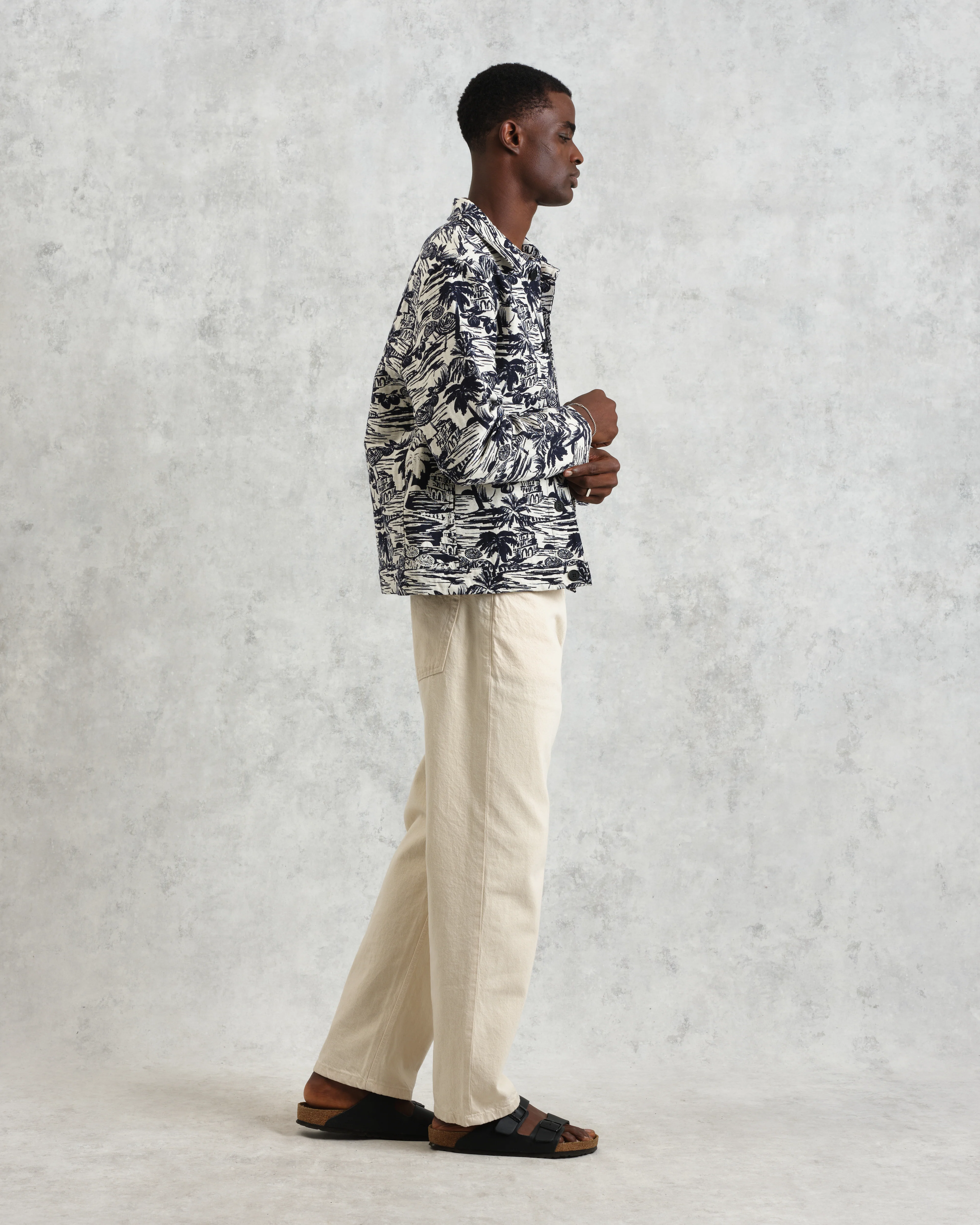 Iggy - Navy And Ecru Beach Jacquard Jacket - Image 6