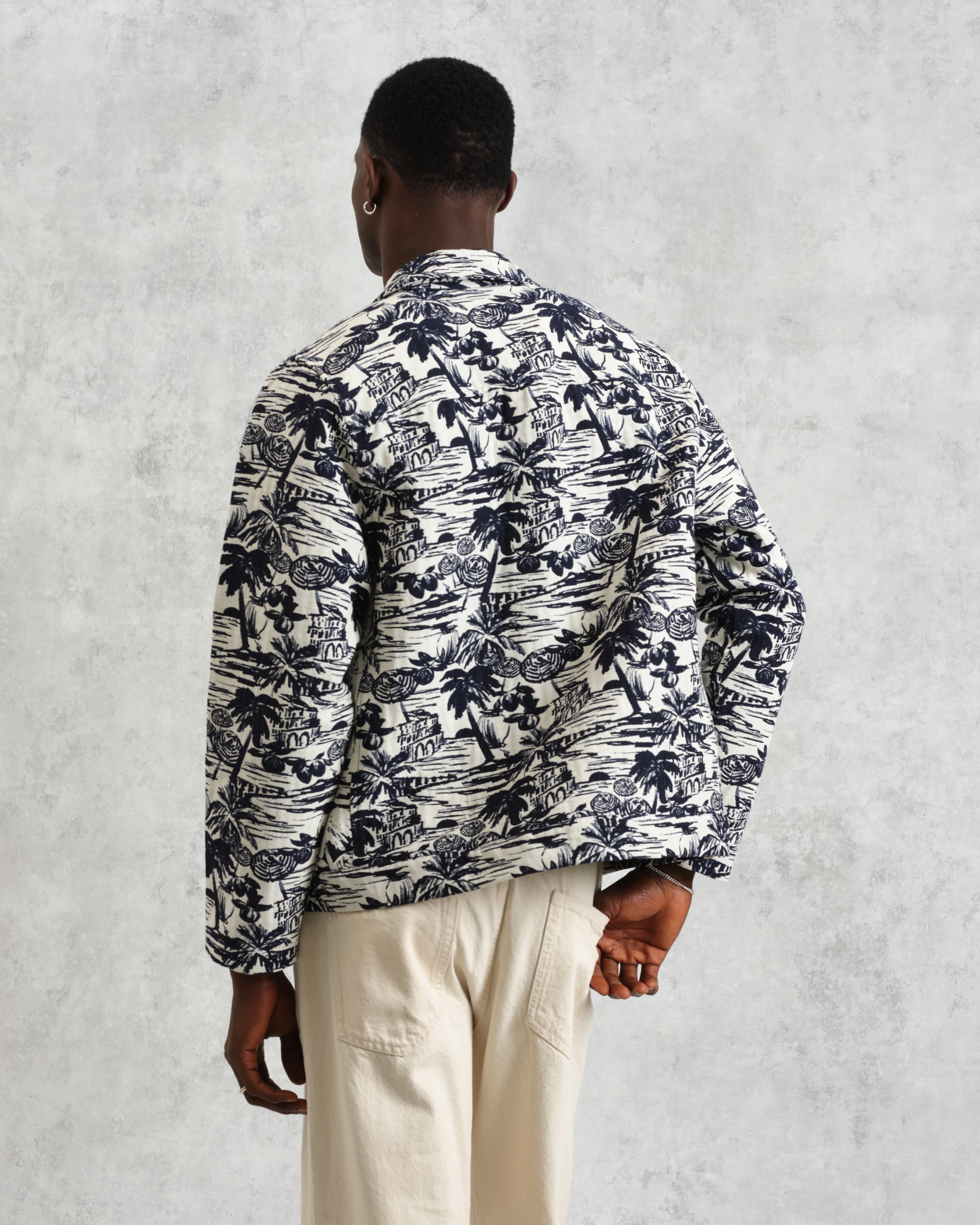 Iggy - Navy And Ecru Beach Jacquard Jacket - Image 8