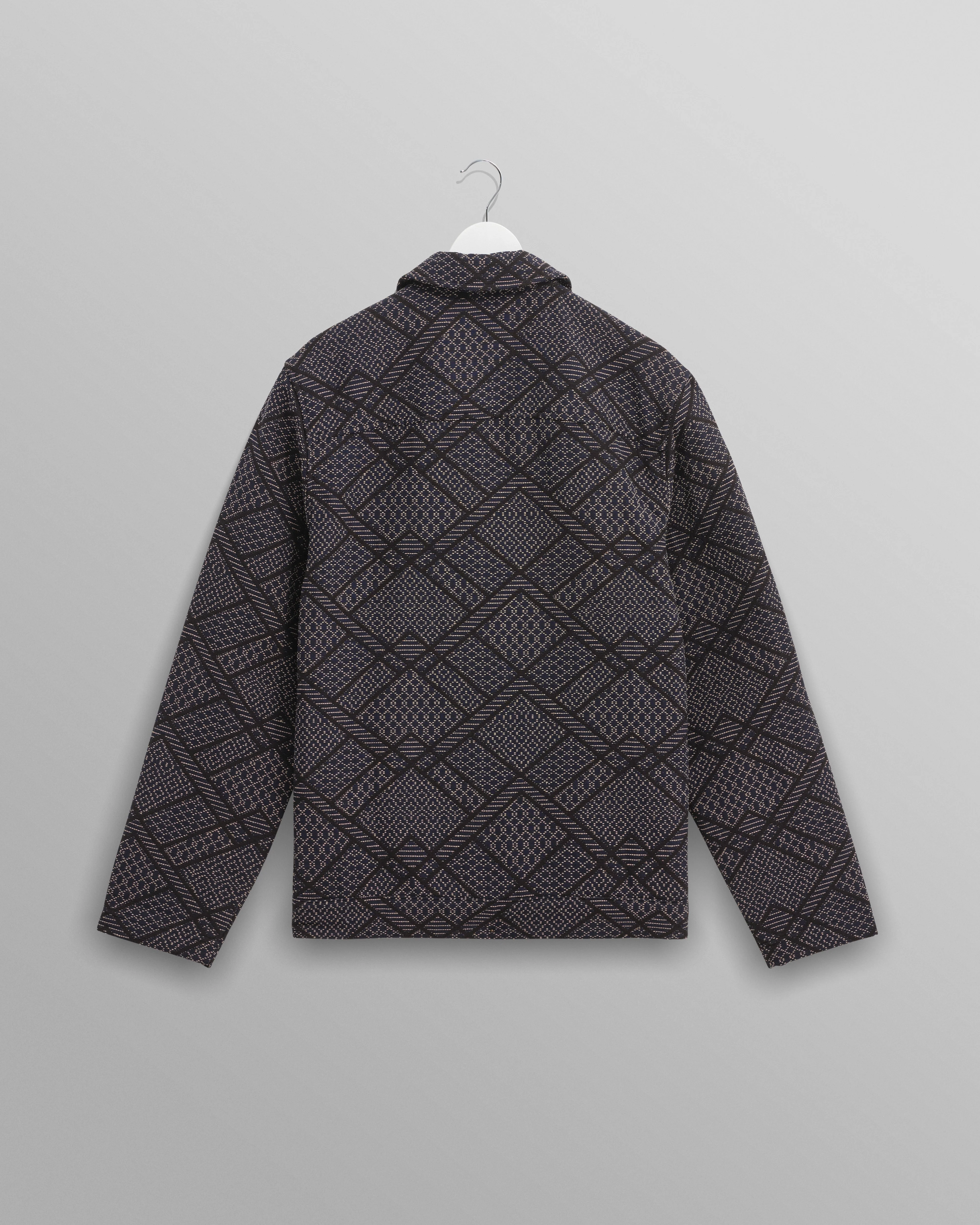 Iggy - Navy Diamond Stitch Jacquard Jacket - Image 10