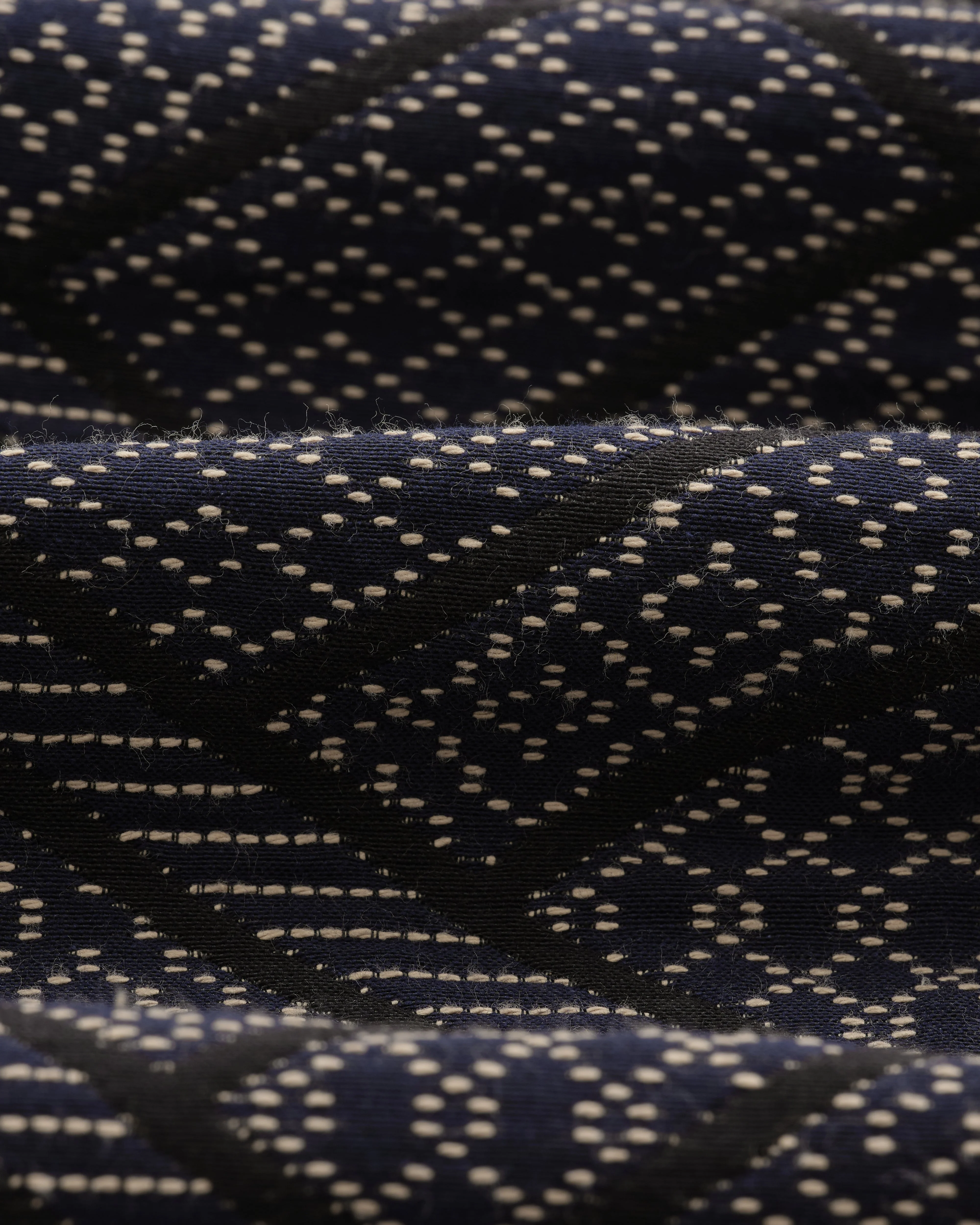 Iggy - Navy Diamond Stitch Jacquard Jacket - Image 11