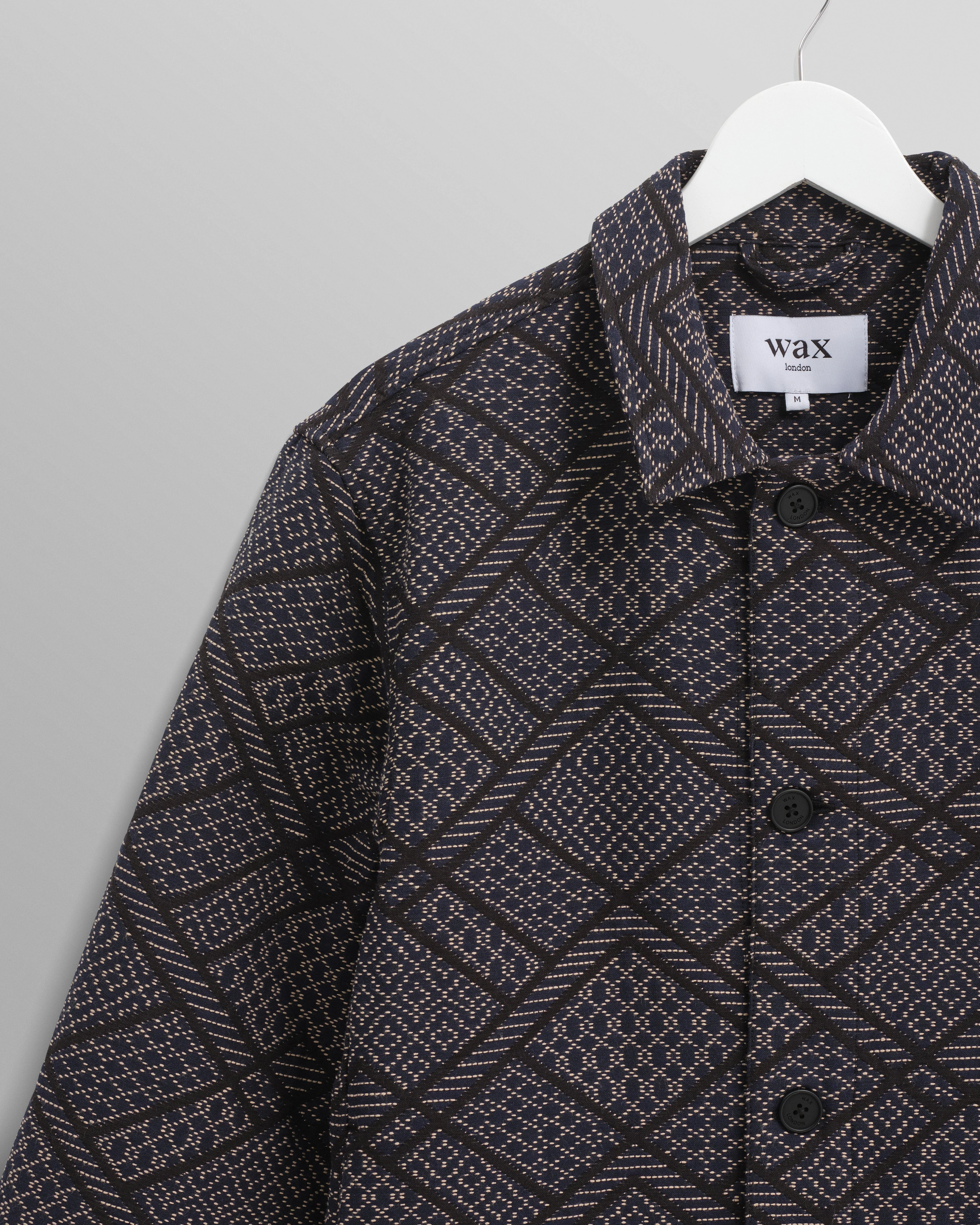 Iggy - Navy Diamond Stitch Jacquard Jacket - Image 9