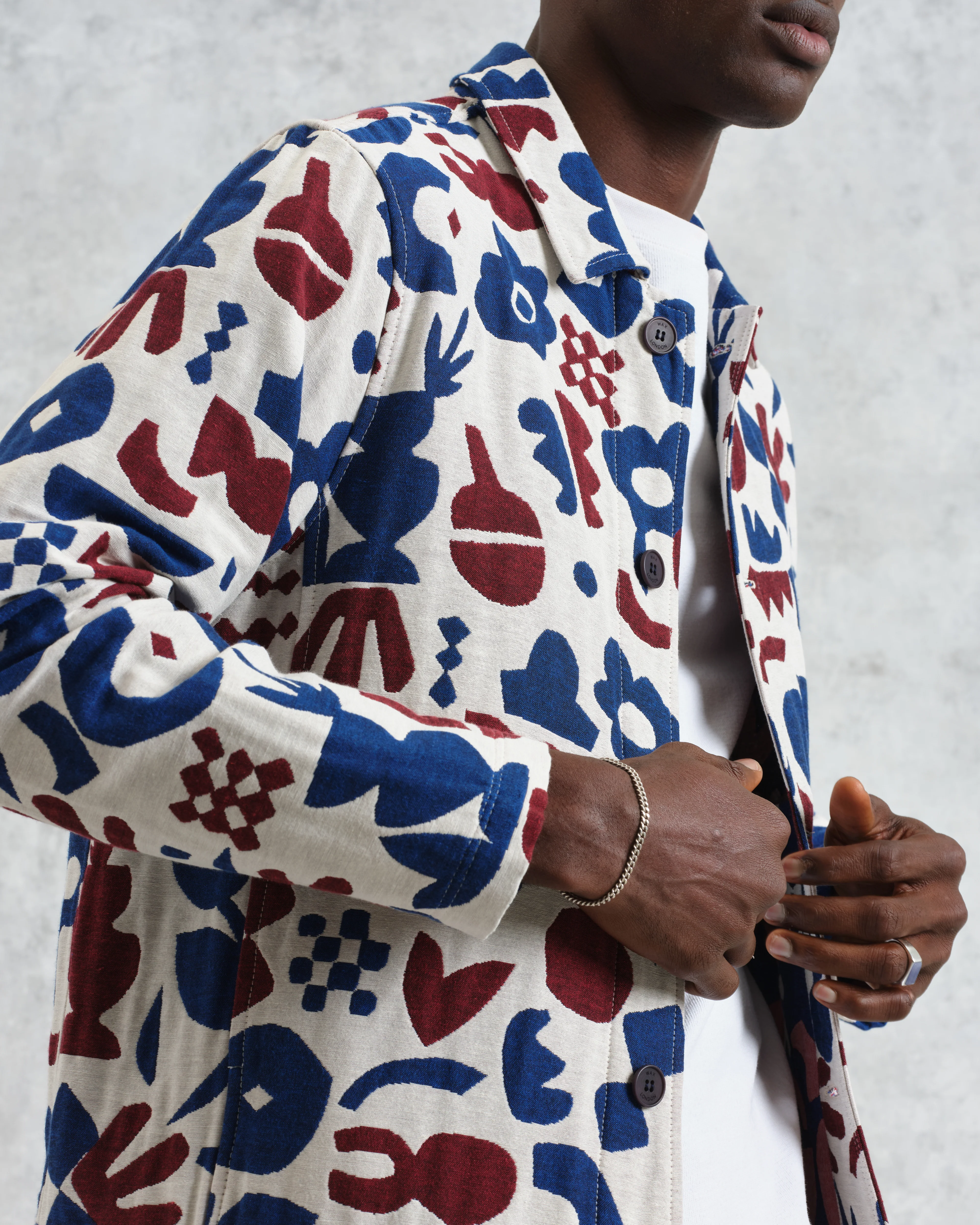 Iggy - Red And Blue Spin Jacquard Jacket - Image 4