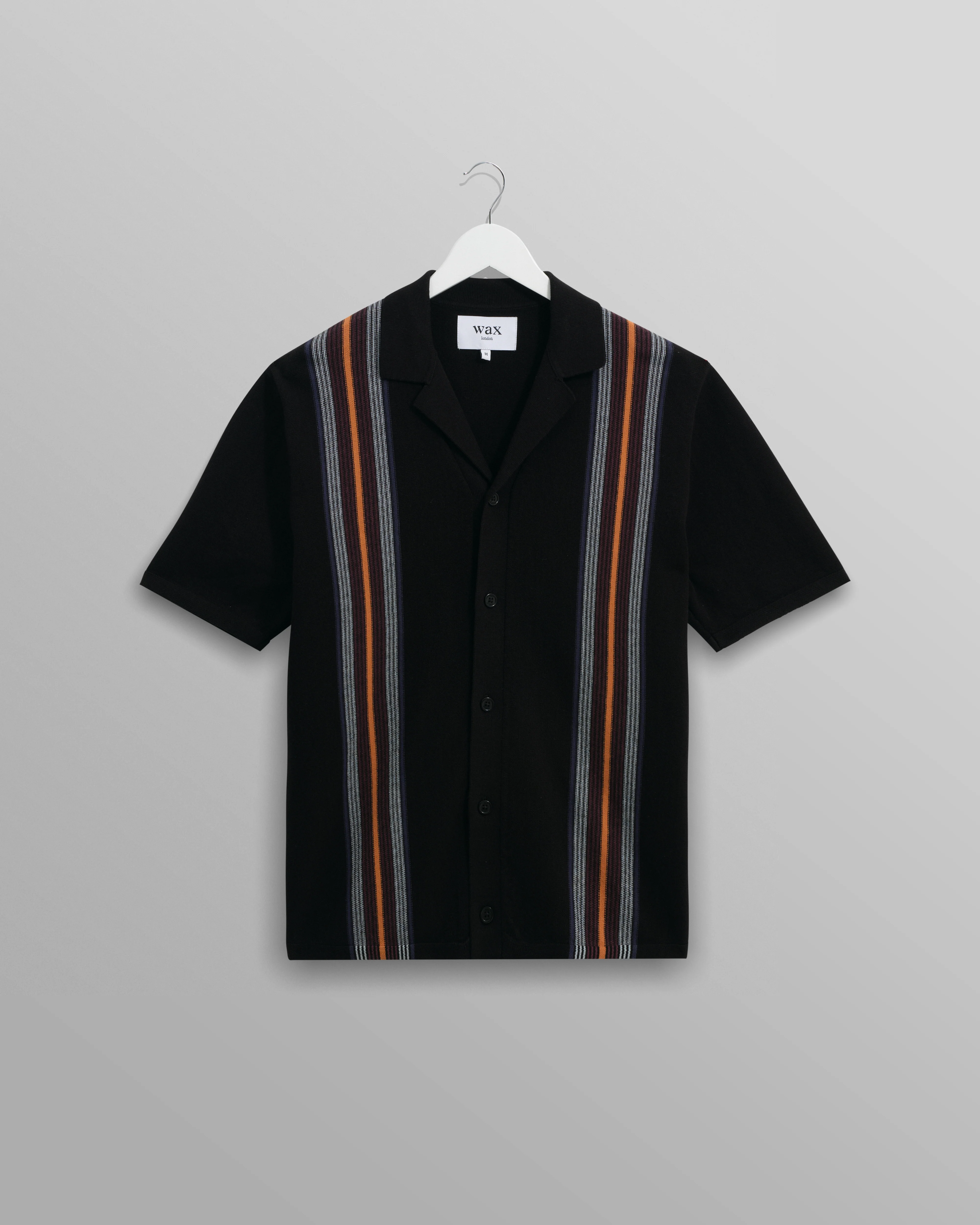 Ivy - Black And Multicolour Striped Cotton Polo Shirt