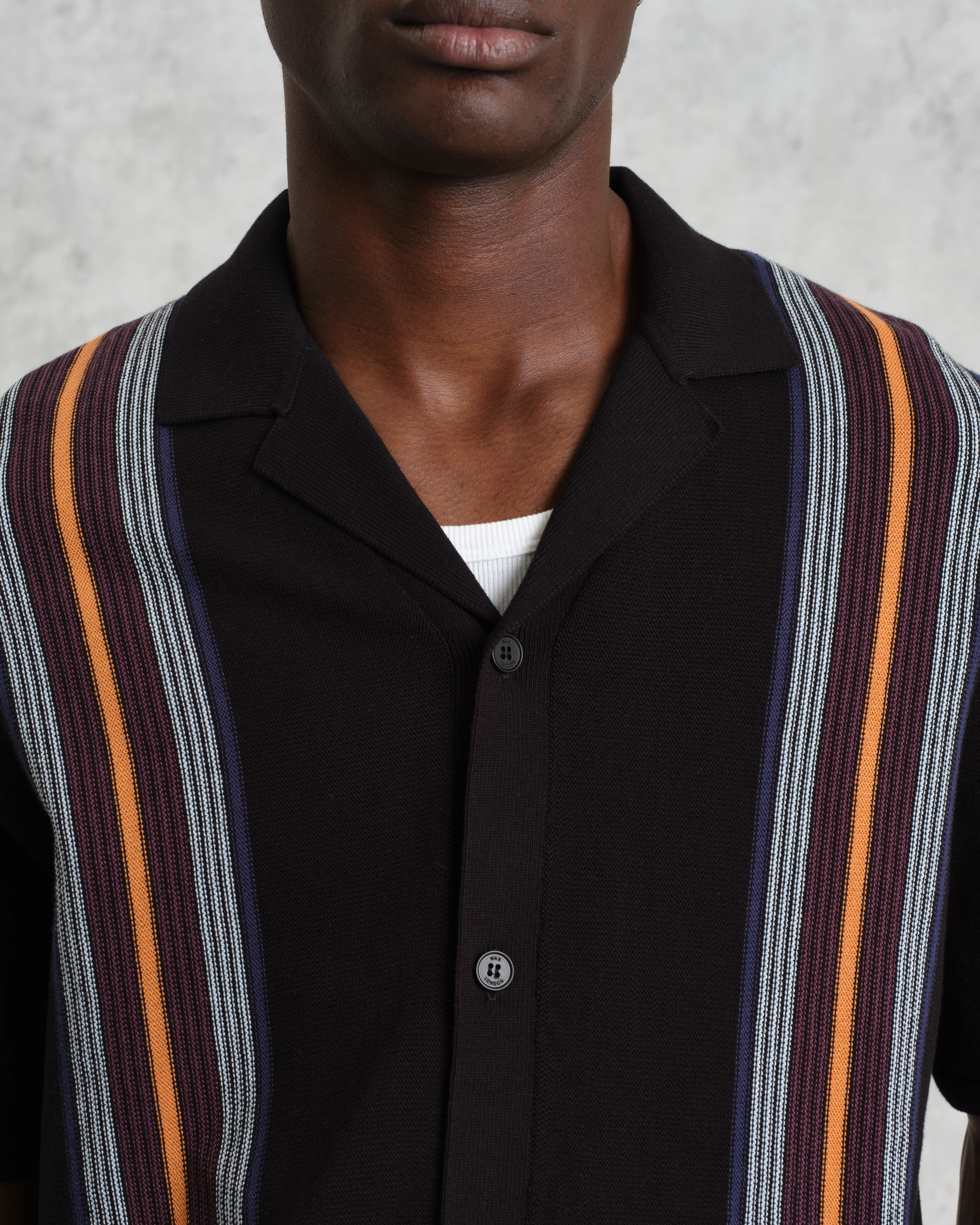 Ivy - Black And Multicolour Striped Cotton Polo Shirt - Image 3
